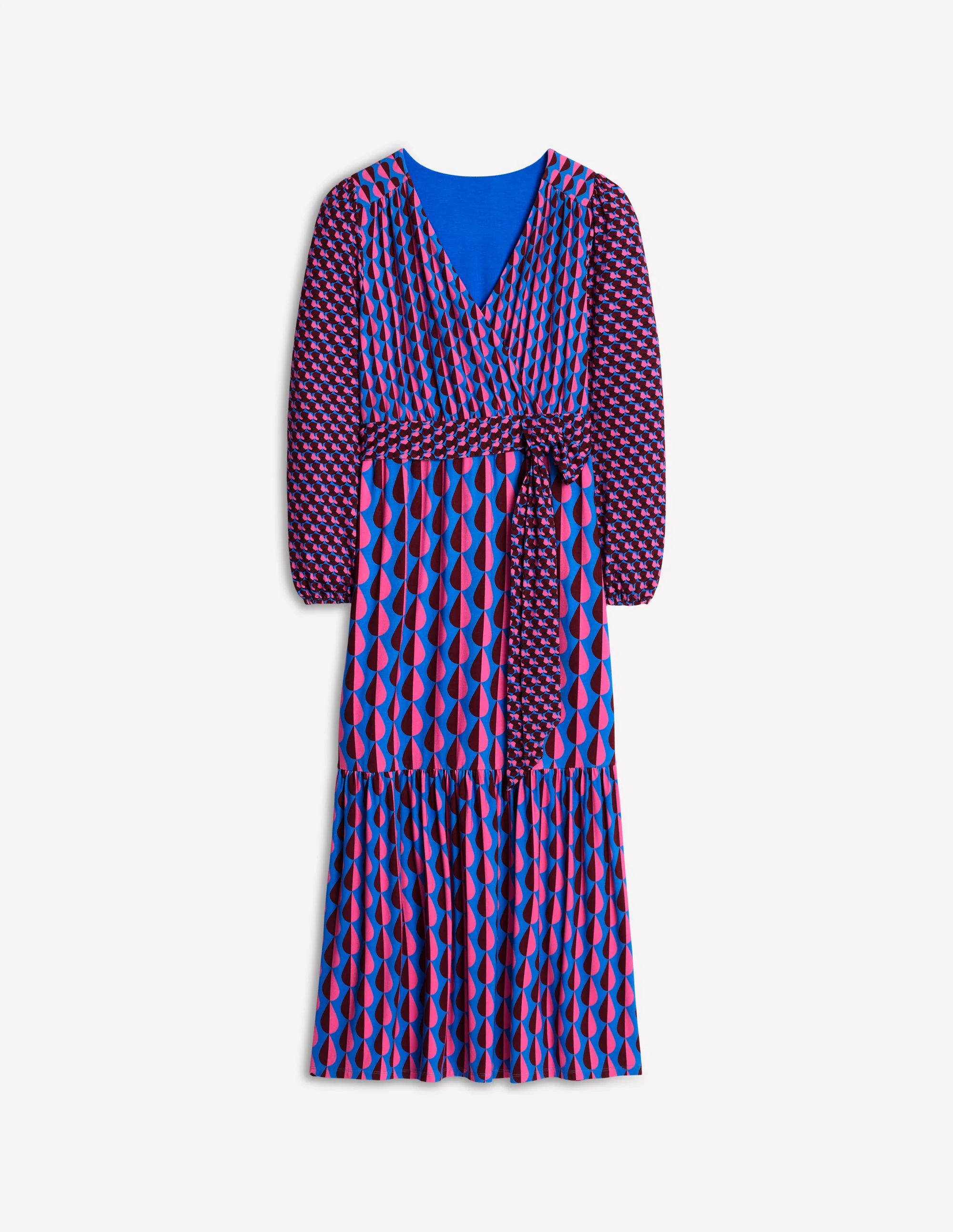 Ophelia Midi-Wickelkleid aus Jersey-Bunt, Regentropfen Geo - Image 7