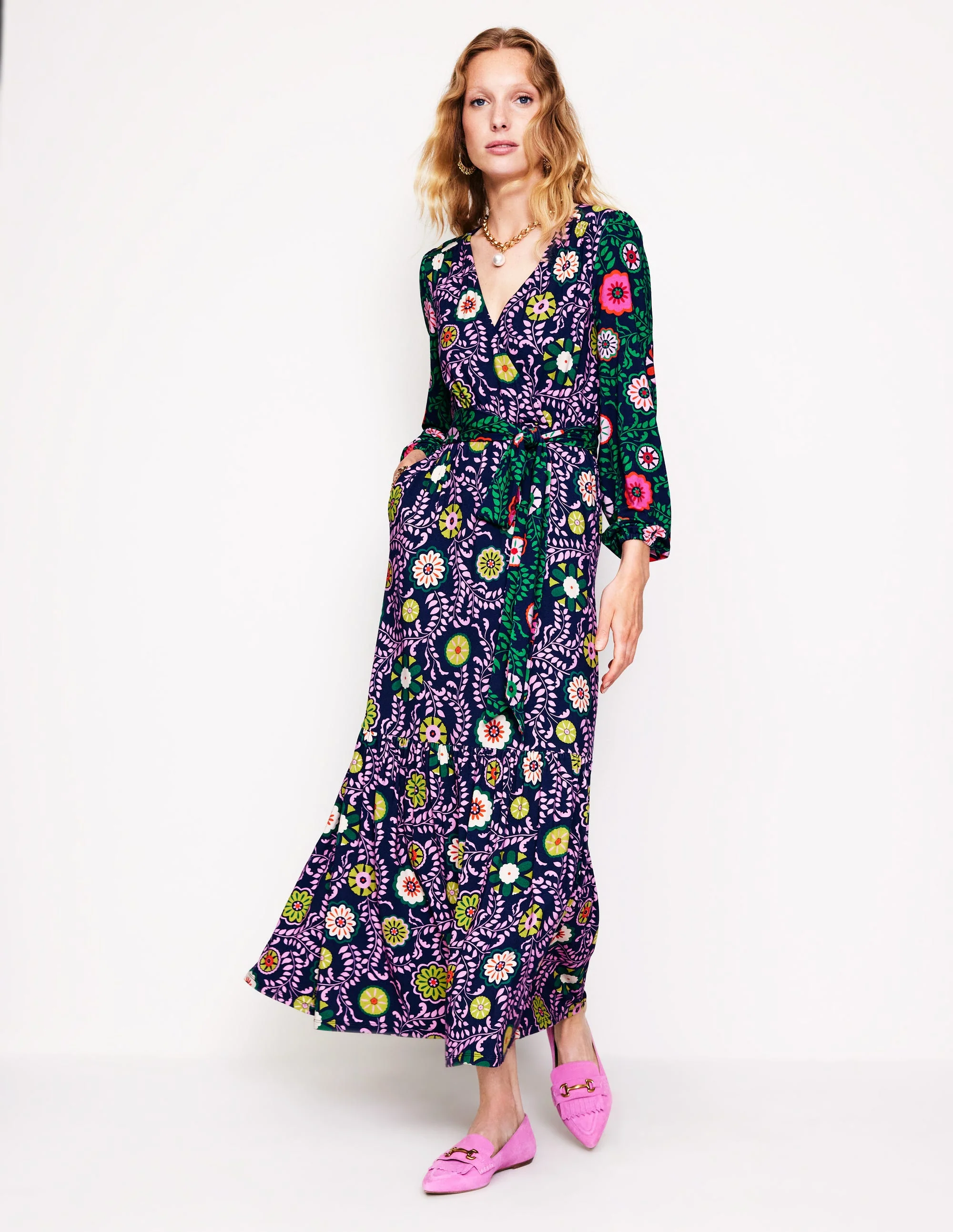 Ophelia Midi-Wickelkleid aus Jersey-Bunt, Wiesenrebe - Image 5