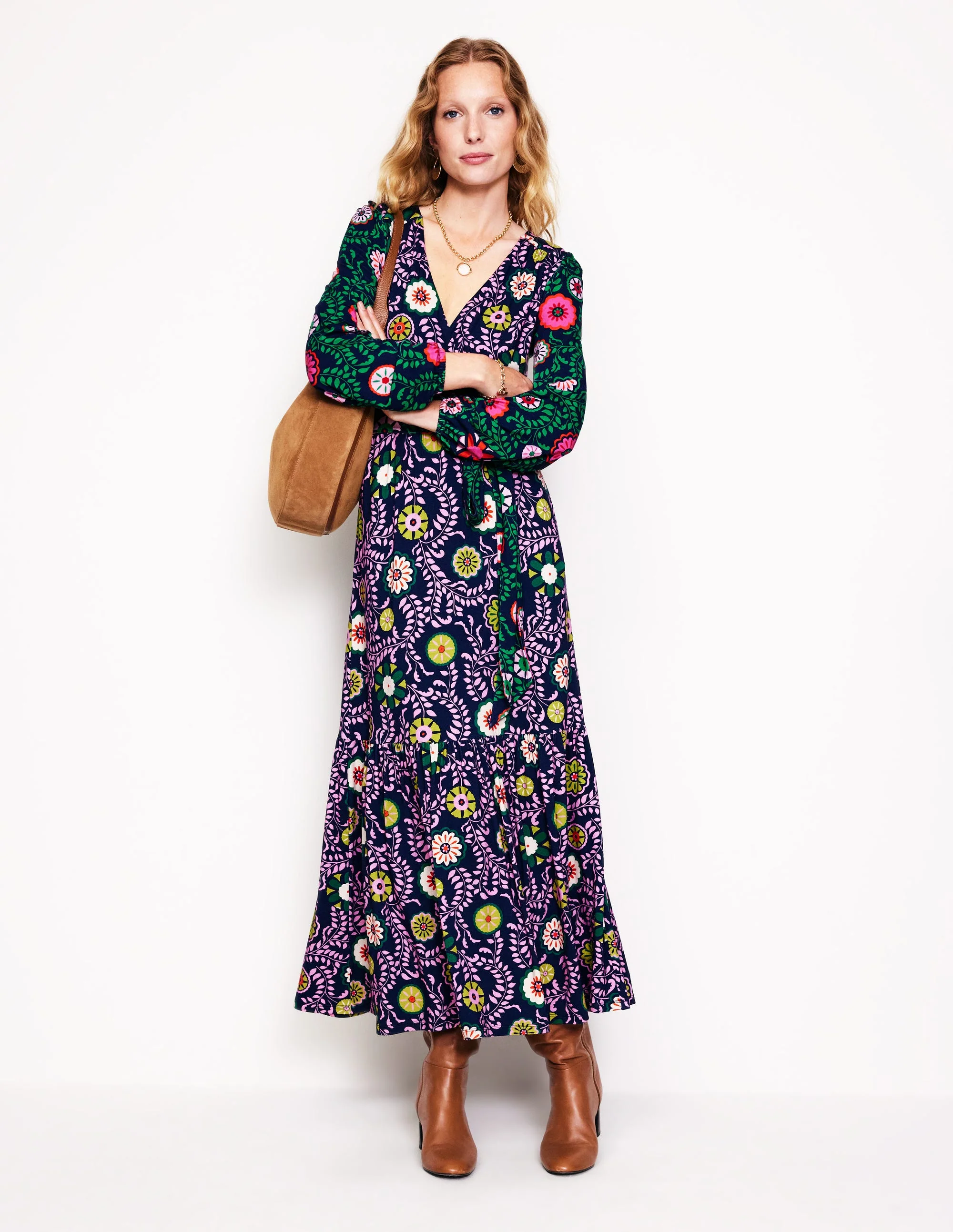 Ophelia Midi-Wickelkleid aus Jersey-Bunt, Wiesenrebe - Image 6