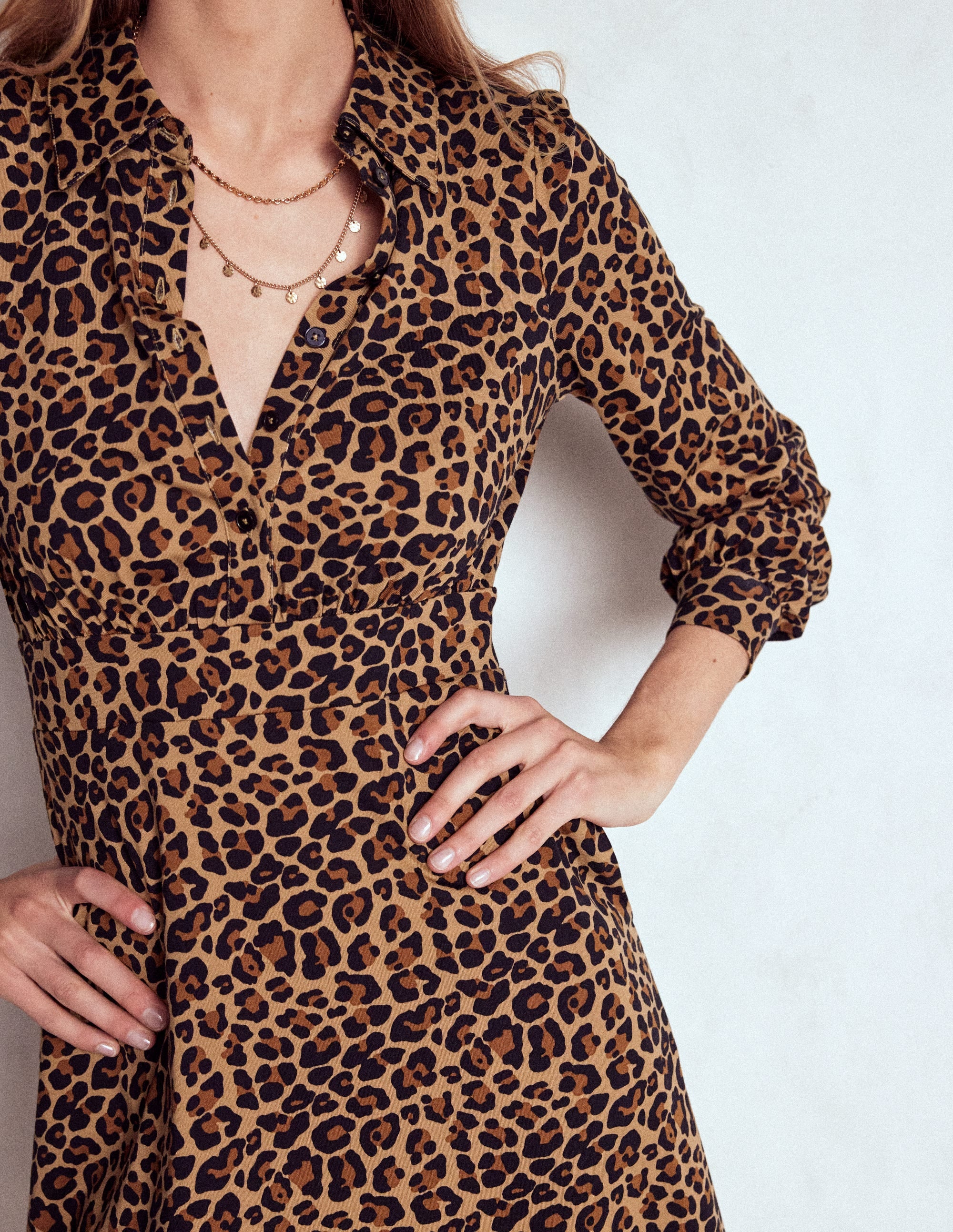 Orla Kurzes Jersey-Hemdblusenkleid-Gepard-Pop - Image 2