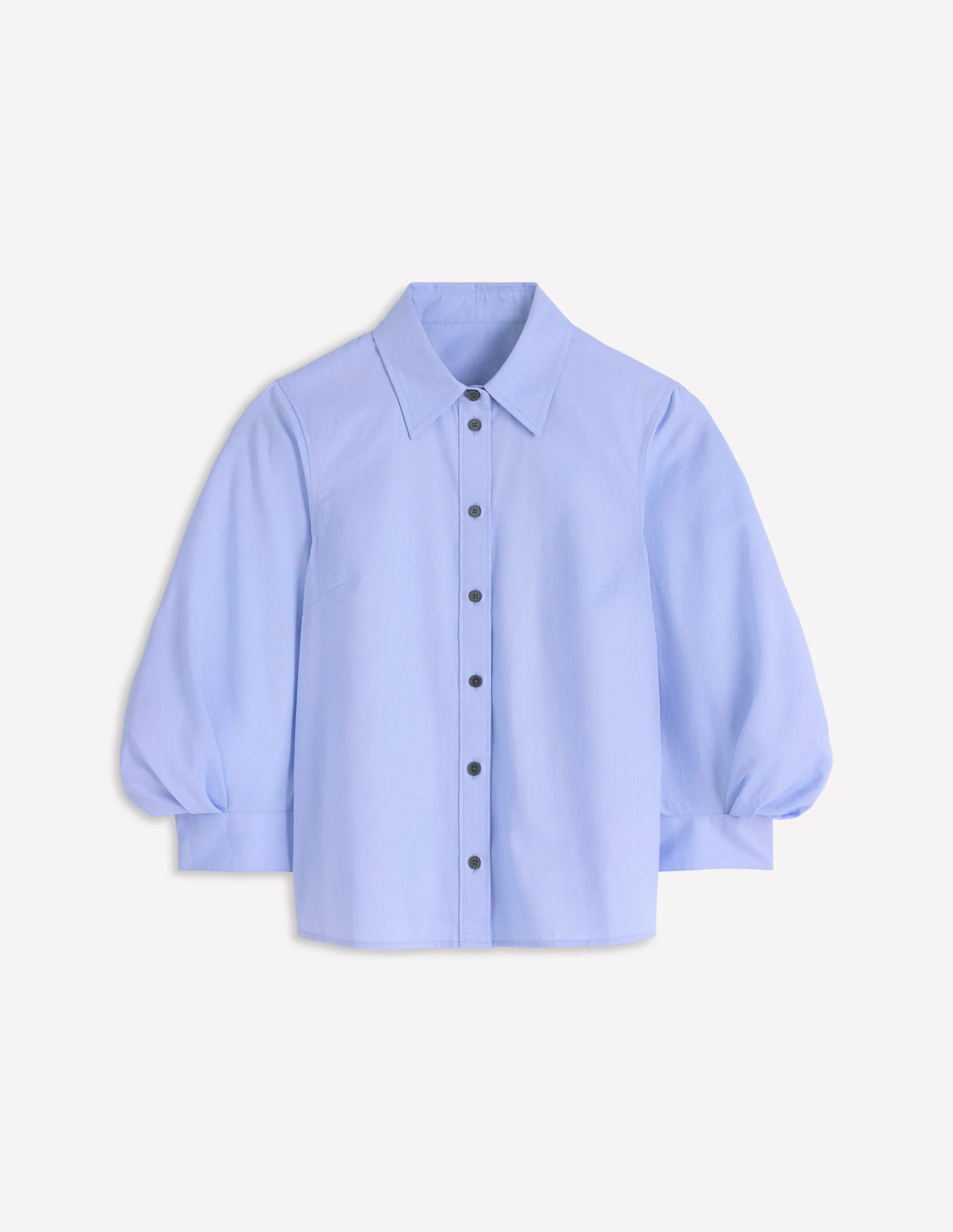 Oxfordhemd mit Puffärmeln-Französisches Blau - Image 5