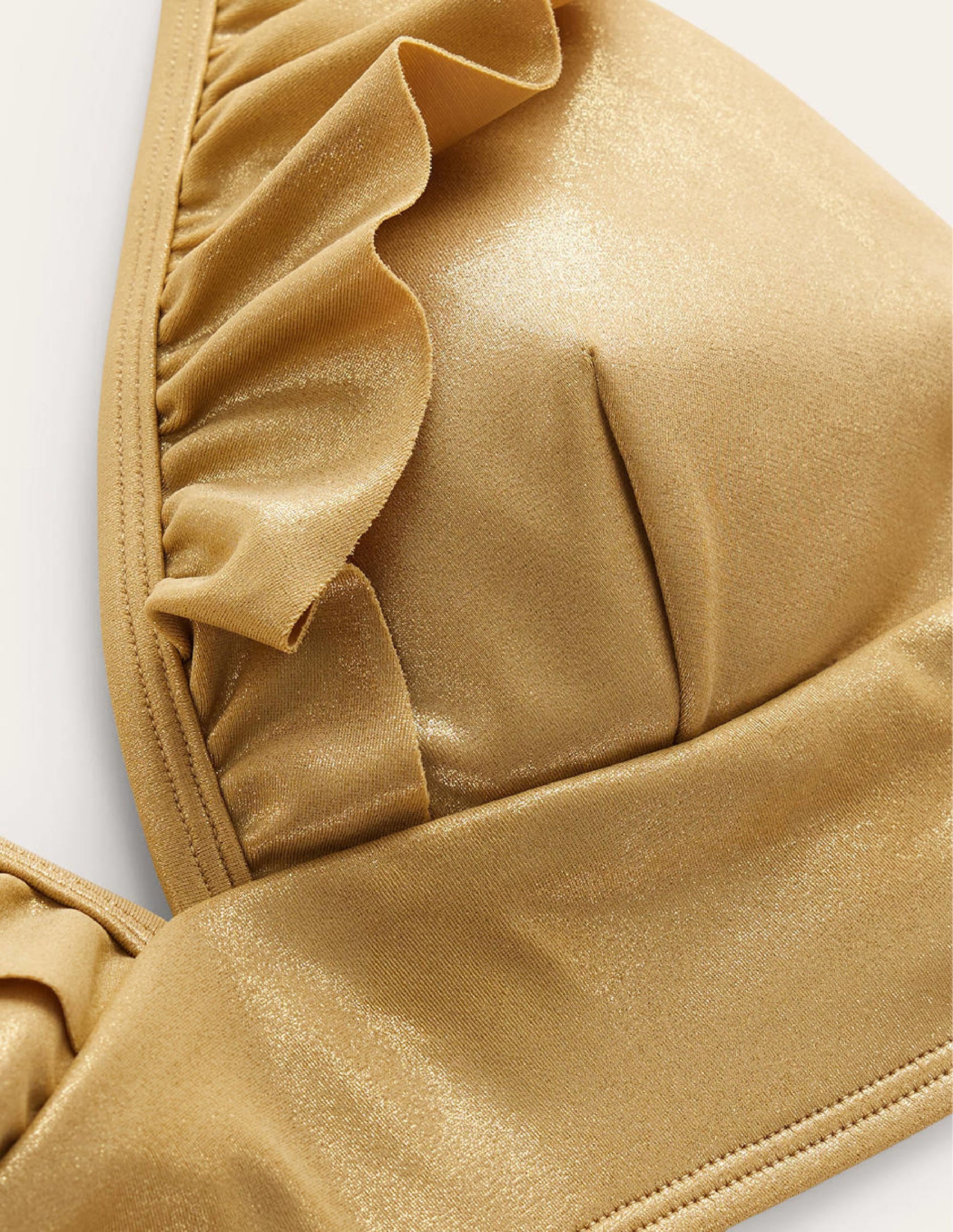 Palermo Bikinioberteil mit Rüschen und V-Ausschnitt-Gold, Lamé - Image 6