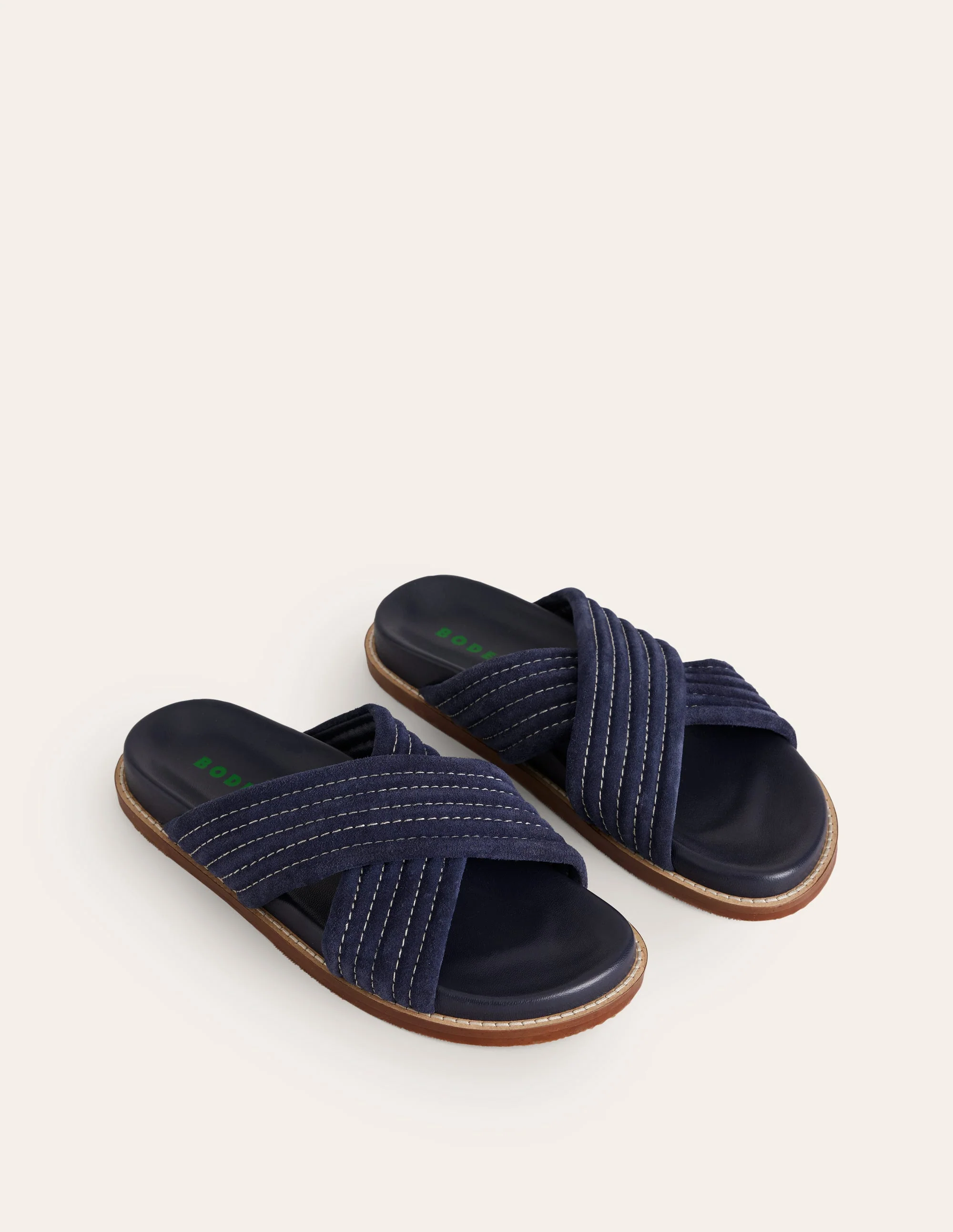Pantoletten mit überkreuzten Riemen-Aqua Marine Marl - Image 4