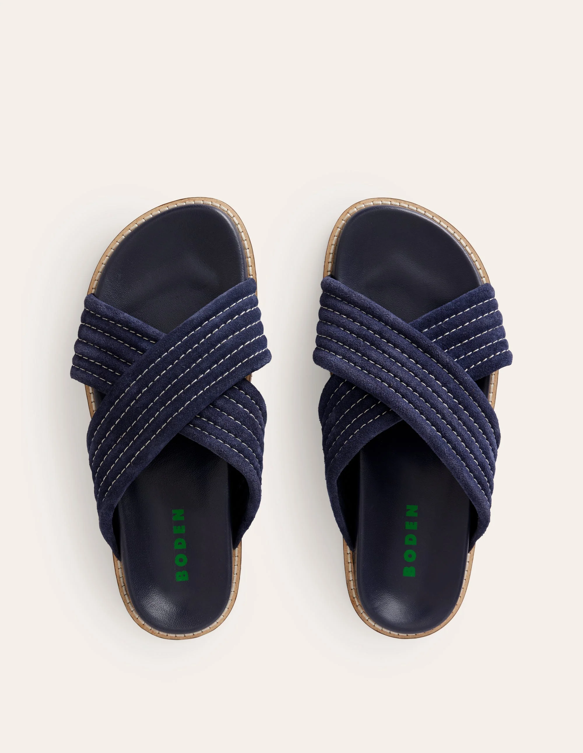 Pantoletten mit überkreuzten Riemen-Aqua Marine Marl - Image 6
