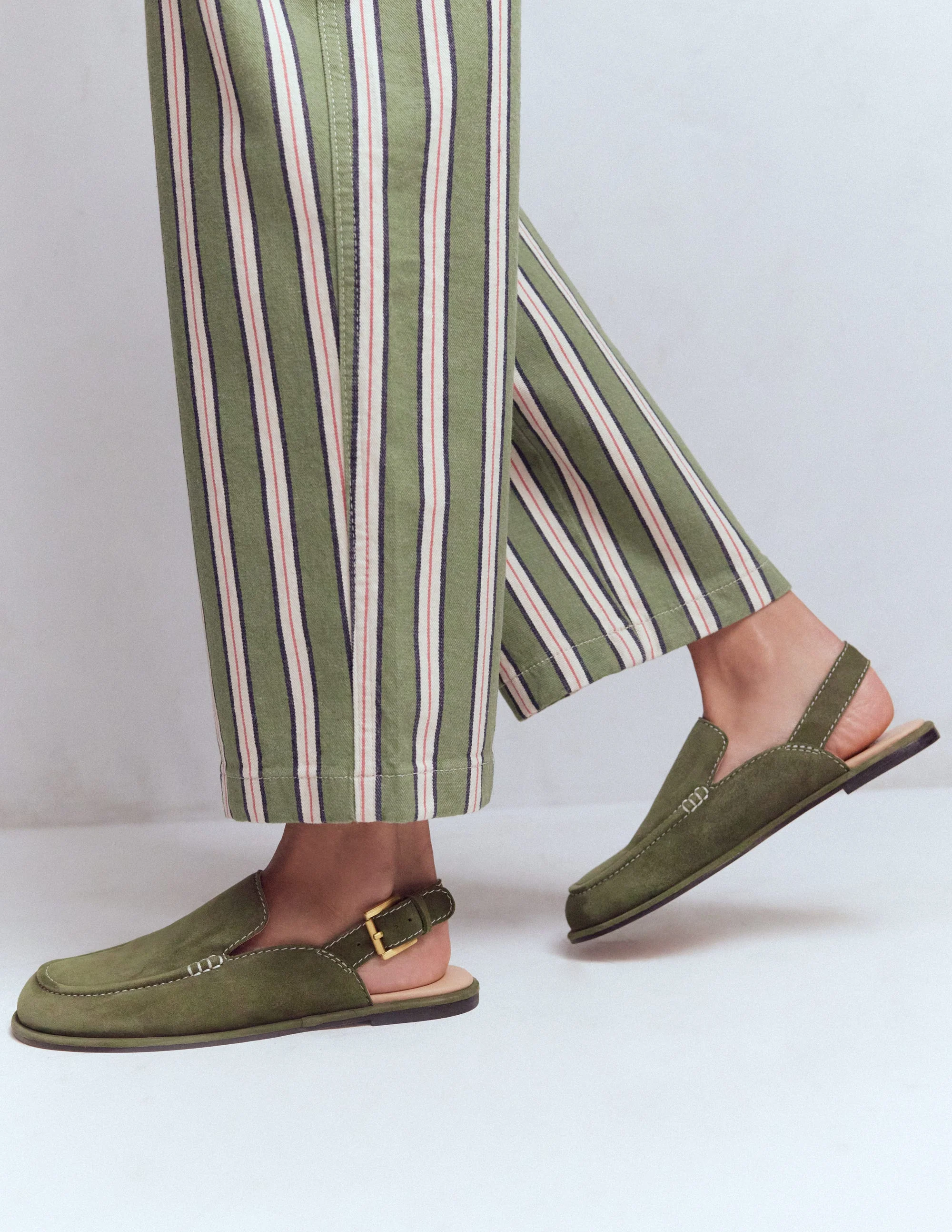 Pantoletten-Slingbacks-Dunkles Olivgrün - Image 2