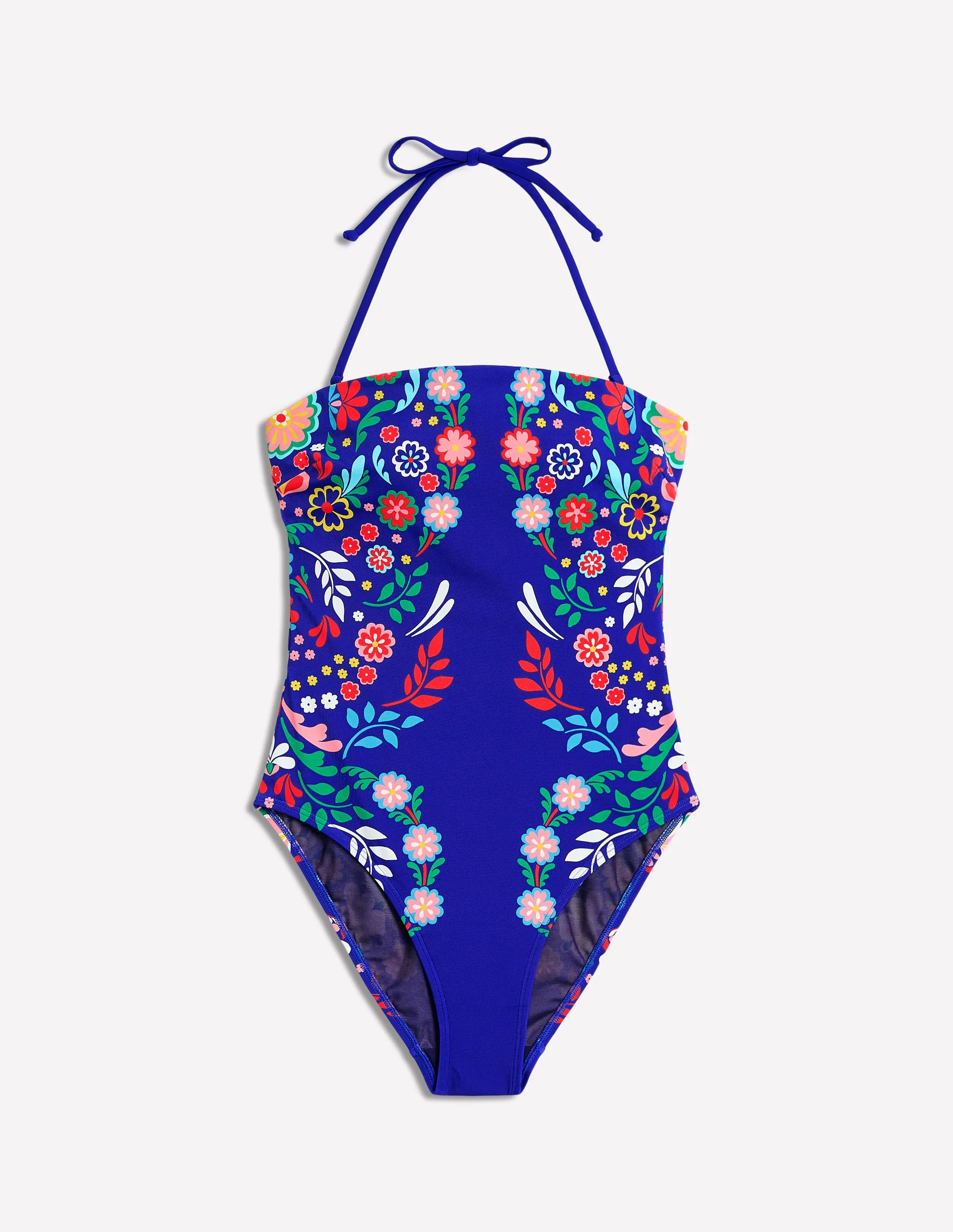 Paros Bandeau-Badeanzug-Blau, Strukturierte Wiese - Image 6