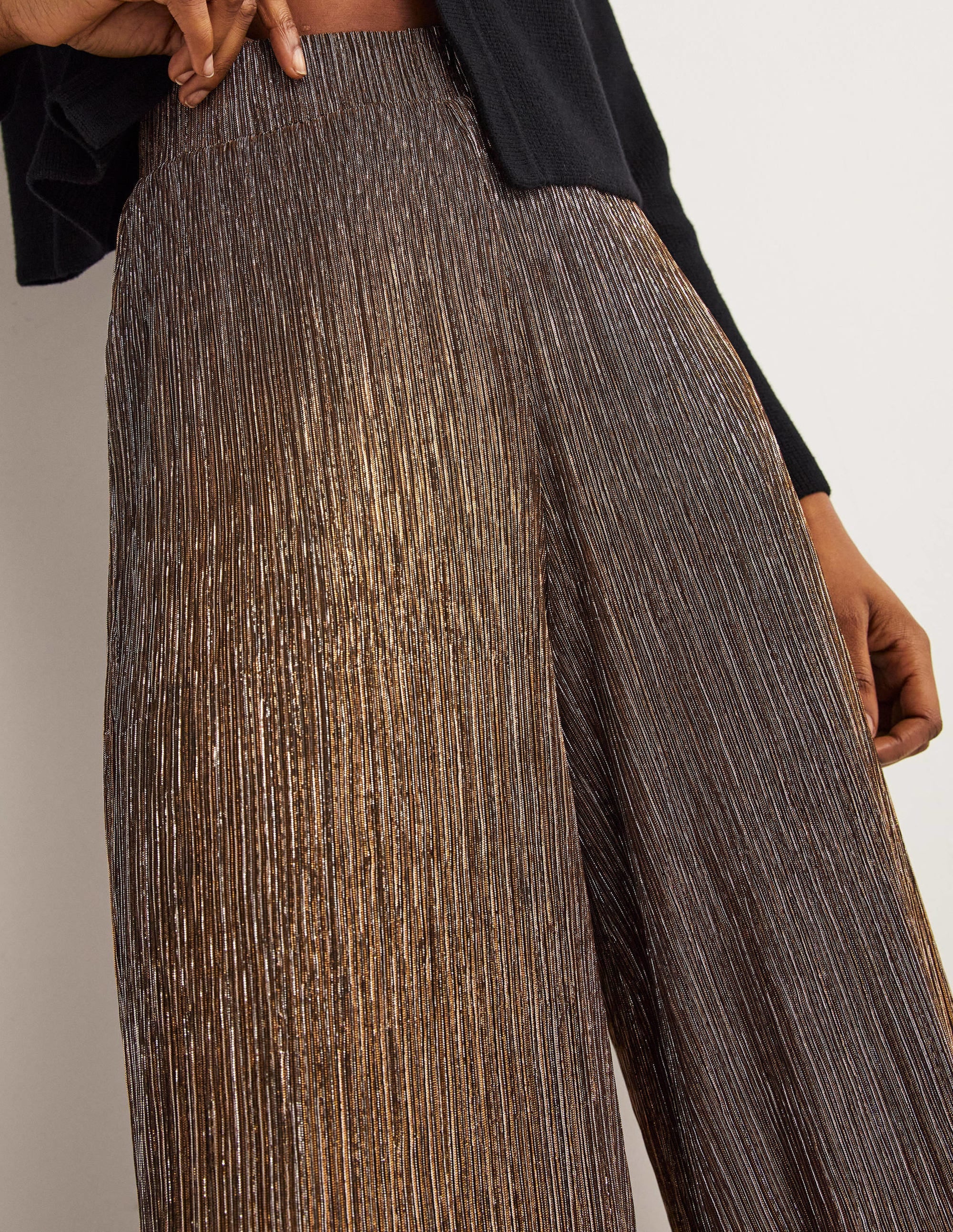 Partyhose mit Metallic-Details-Gold/Schwarz, Lurex - Image 2
