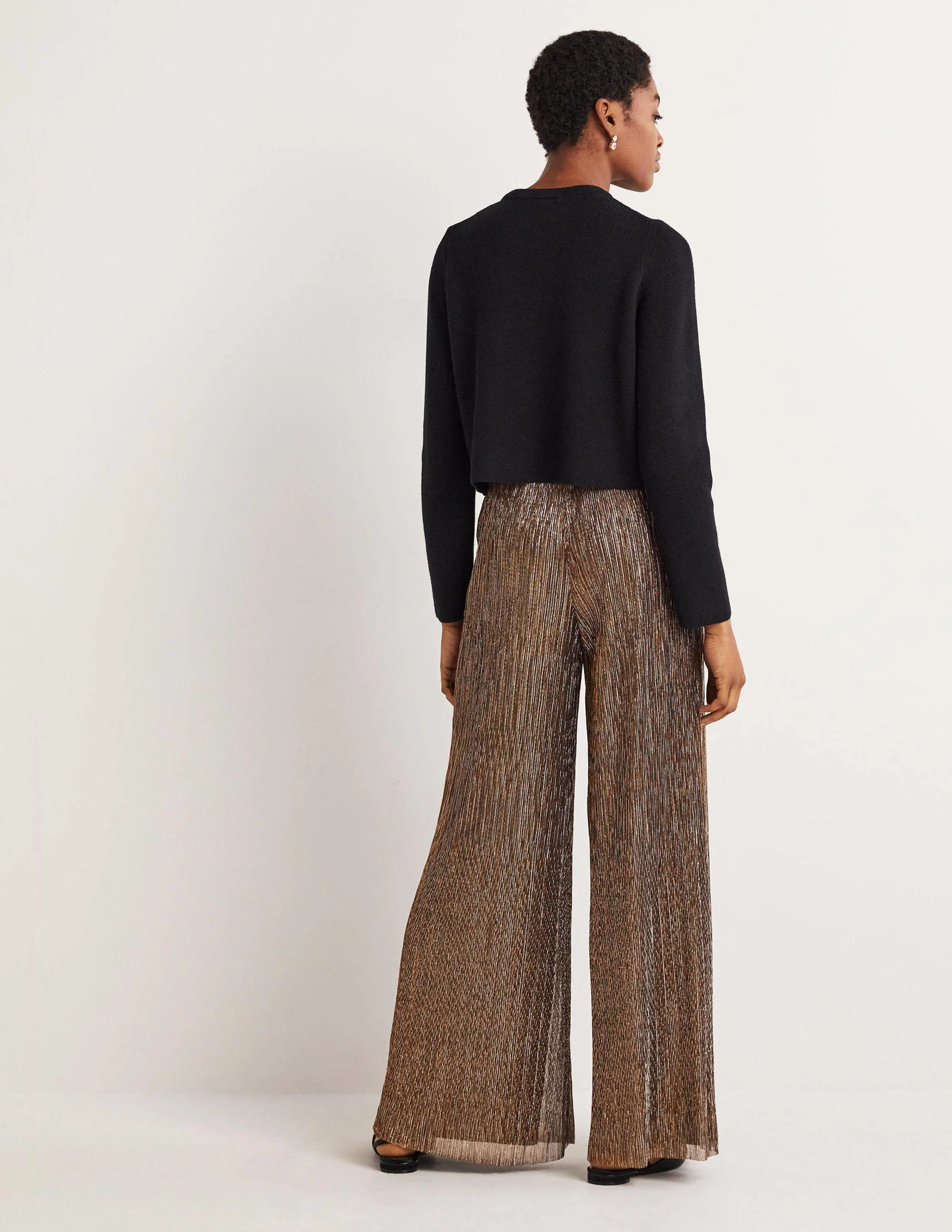 Partyhose mit Metallic-Details-Gold/Schwarz, Lurex - Image 3