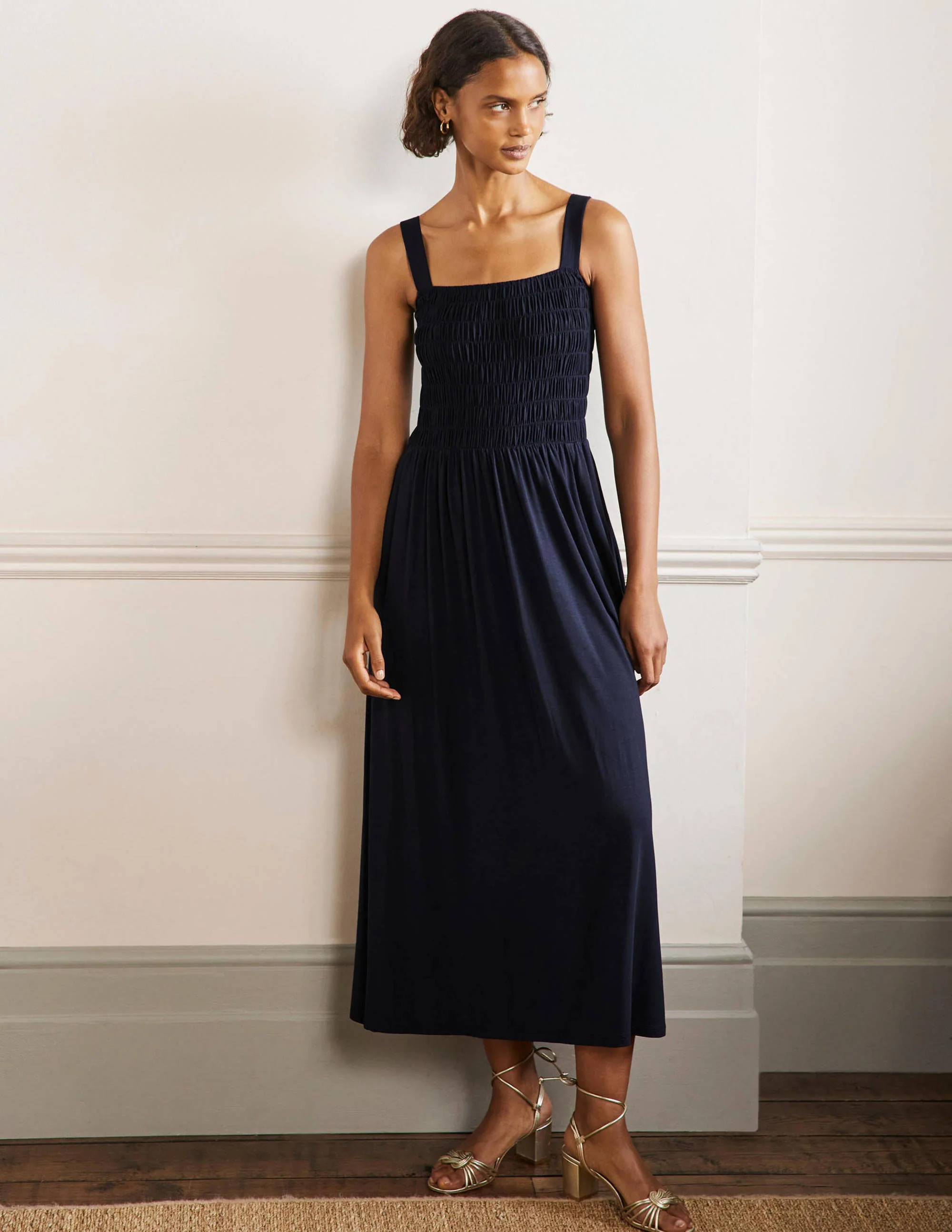 Peggy Jersey-Maxikleid-Marineblau