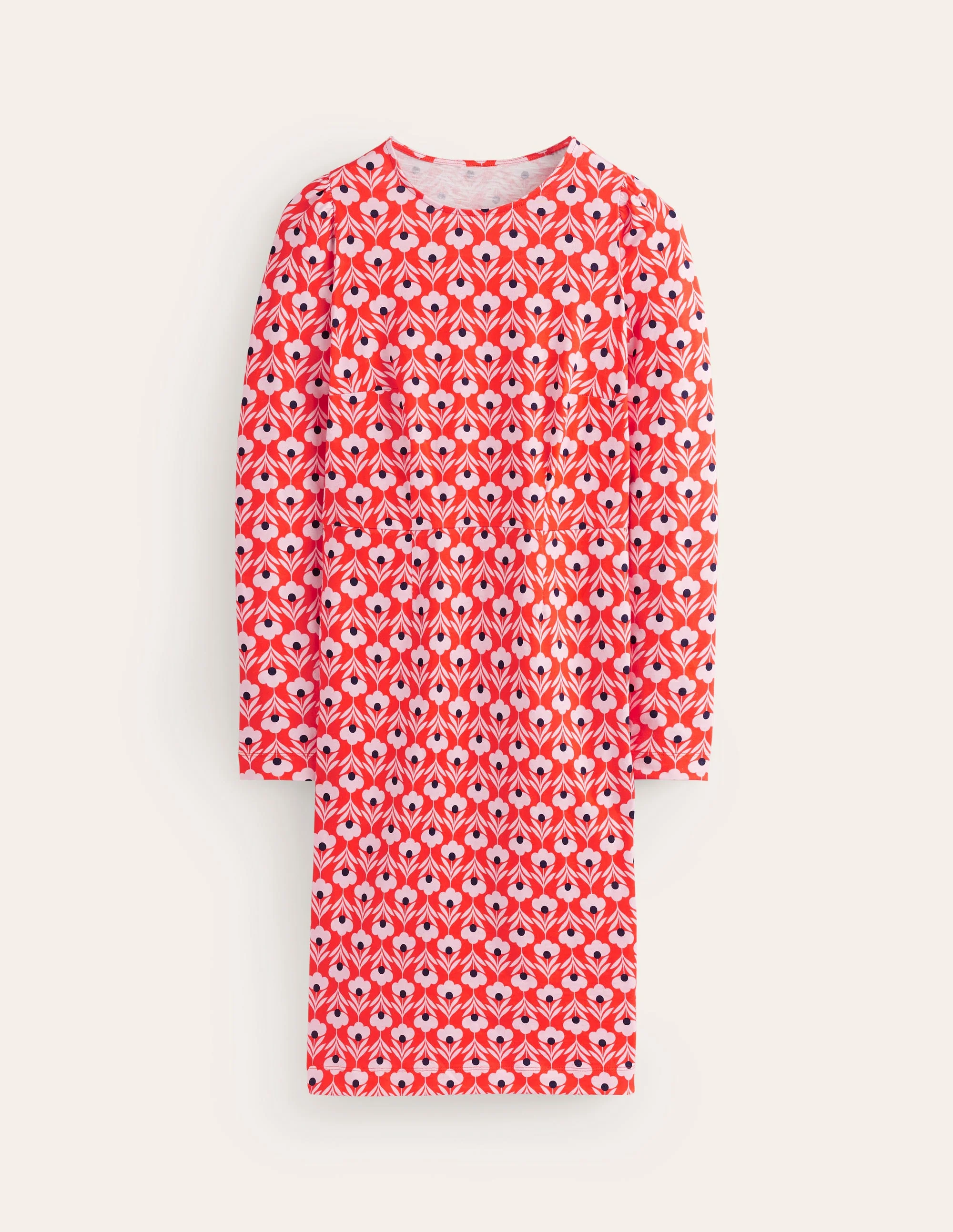 Penelope Jersey-Kleid-Flame Scarlet, Blütenkopf - Image 6