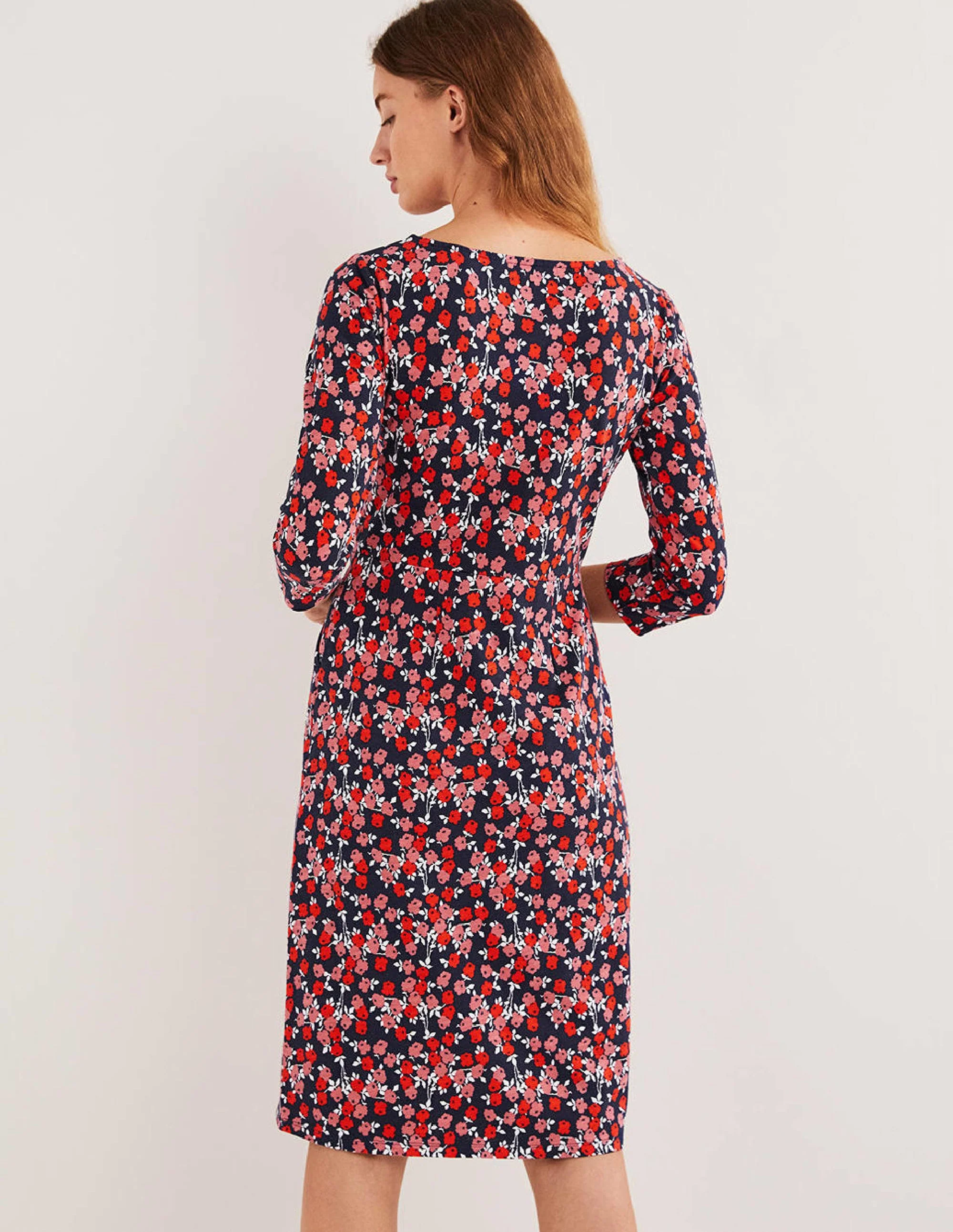 Penny Jerseykleid-Kirschrot, Abstrakte Zweige - Image 3