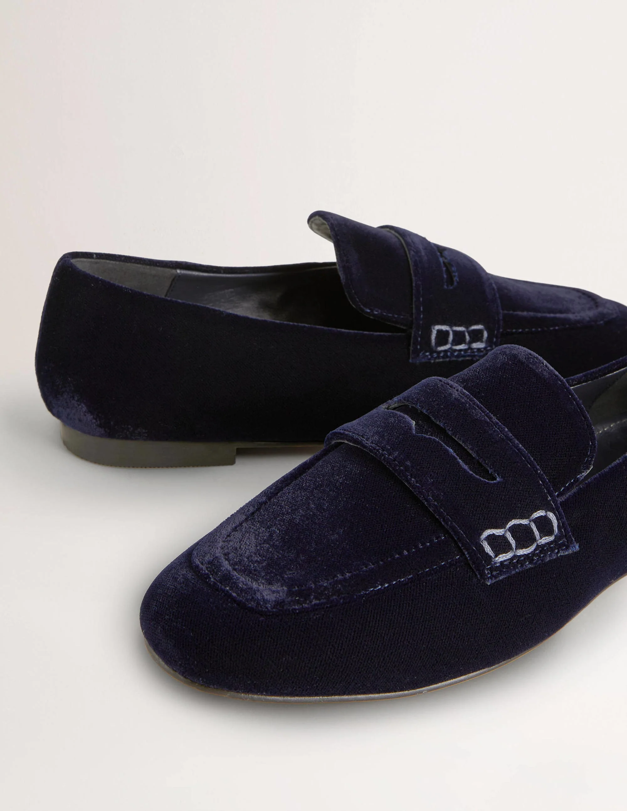 Pennyloafer aus Samt-Navy, Samt - Image 3
