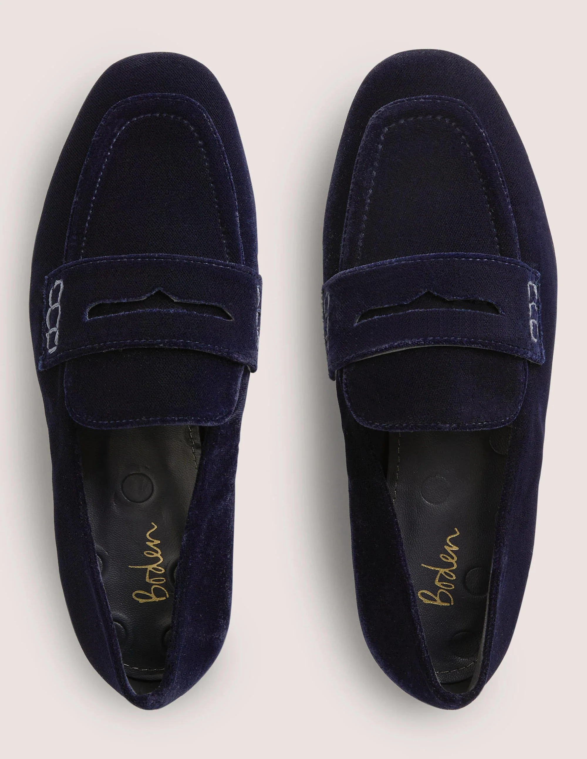 Pennyloafer aus Samt-Navy, Samt - Image 4