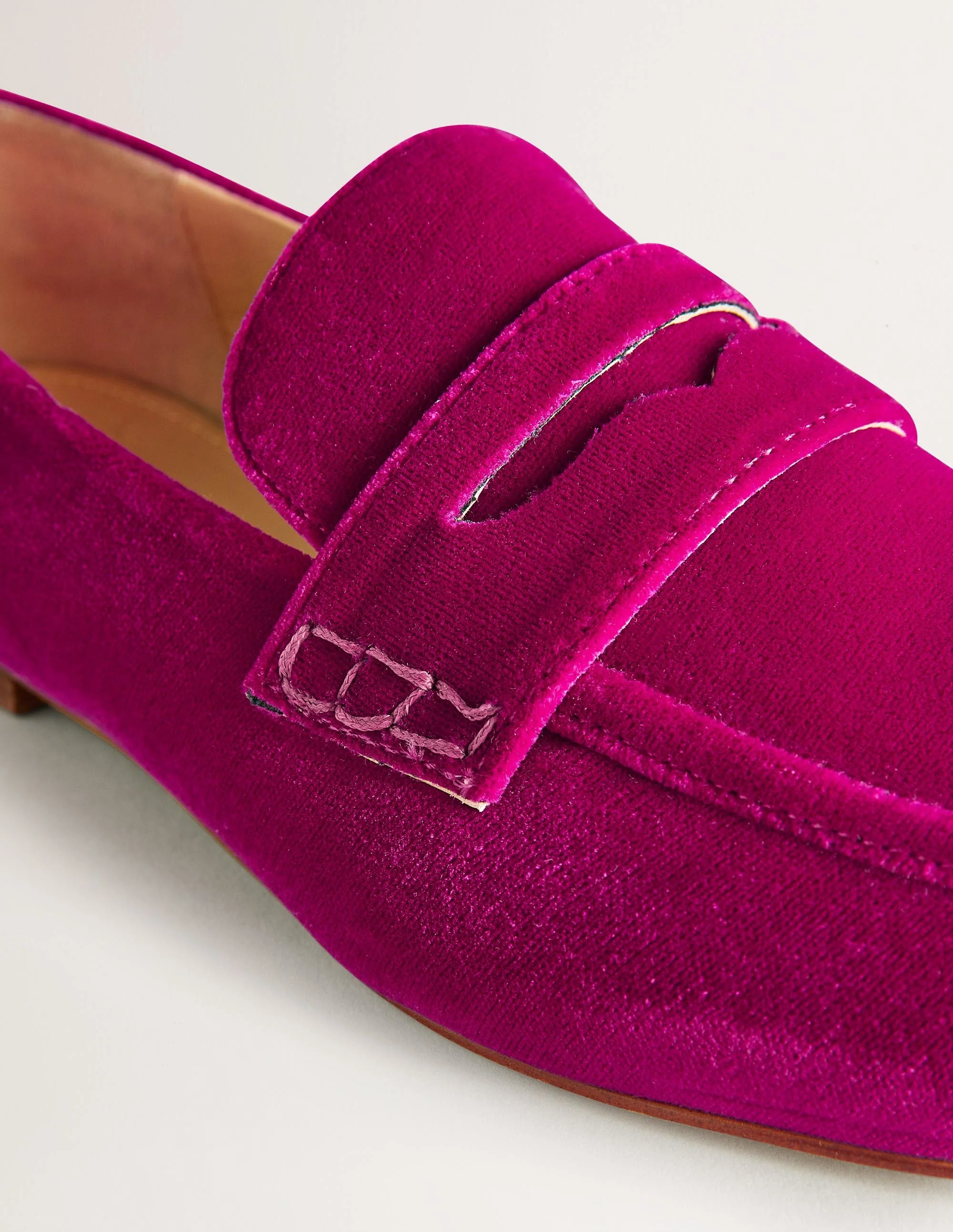 Pennyloafer aus Samt-Wassermelonenrosa, Samt - Image 3