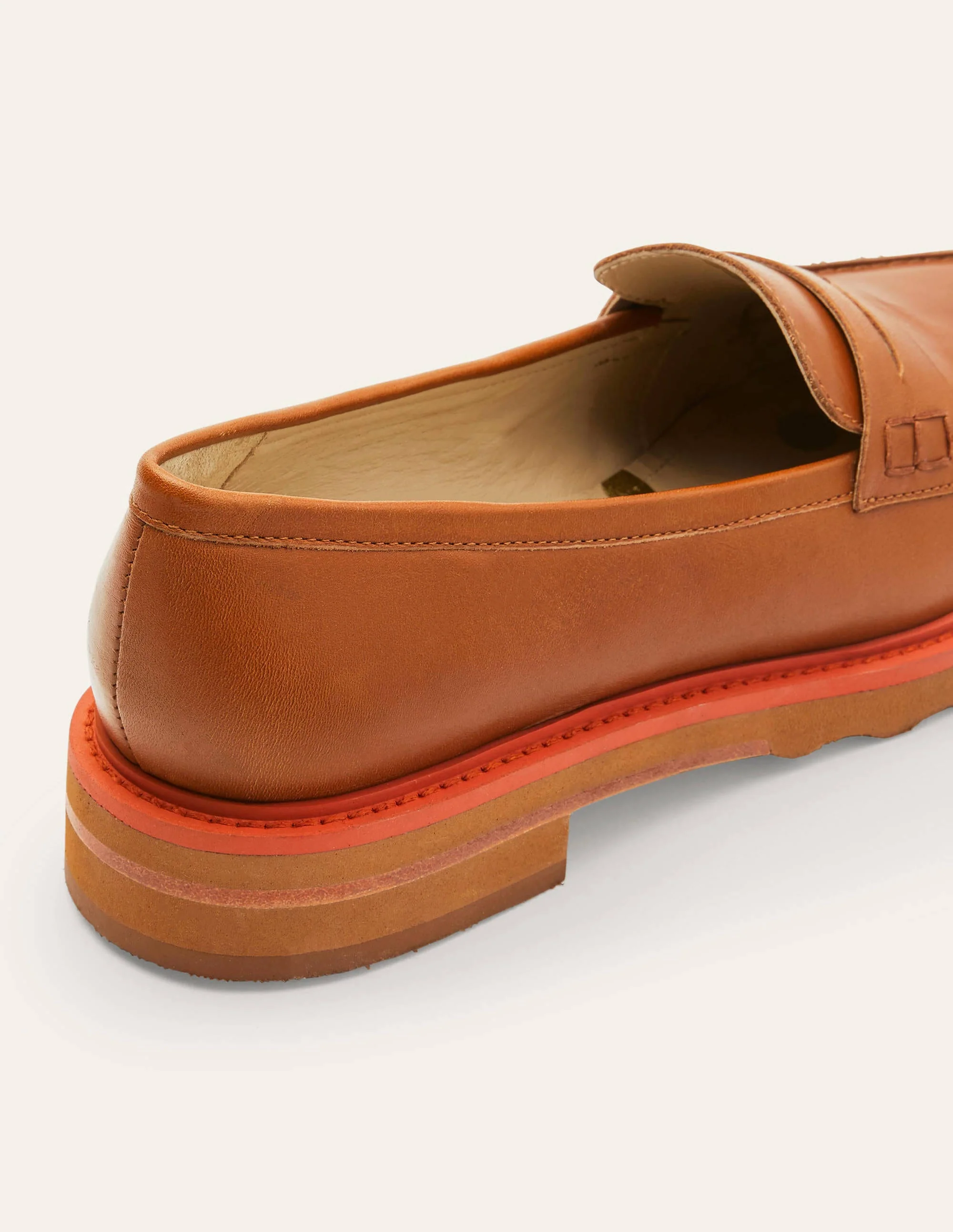 Pennyloafer mit breiter Sohle-Hellbraun/Kirschrot - Image 3