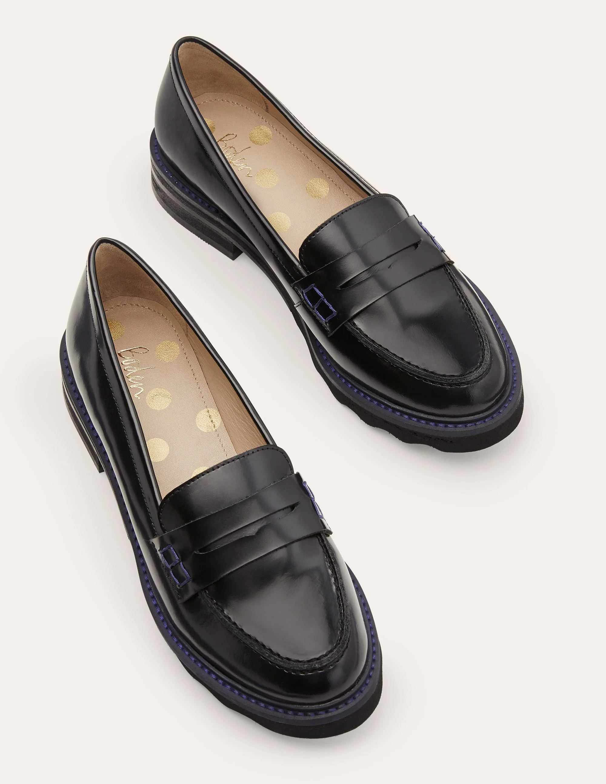 Pennyloafer mit breiter Sohle-Schwarz/Navy