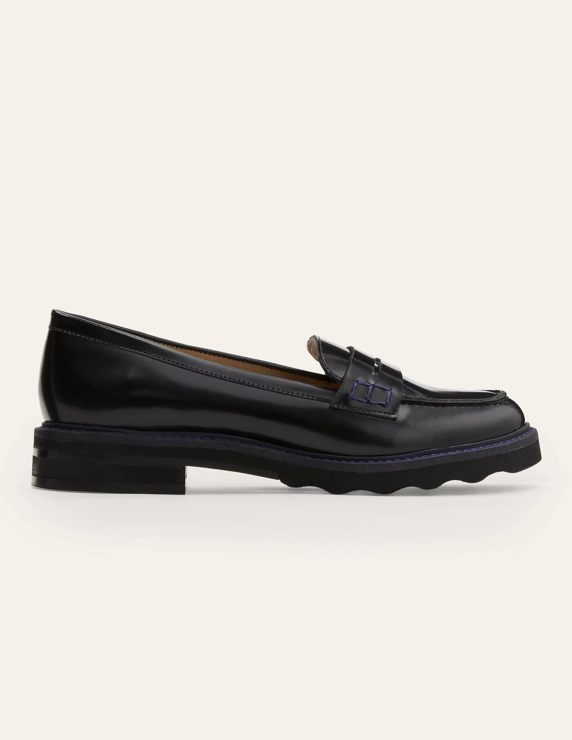 Pennyloafer mit breiter Sohle-Schwarz/Navy - Image 5