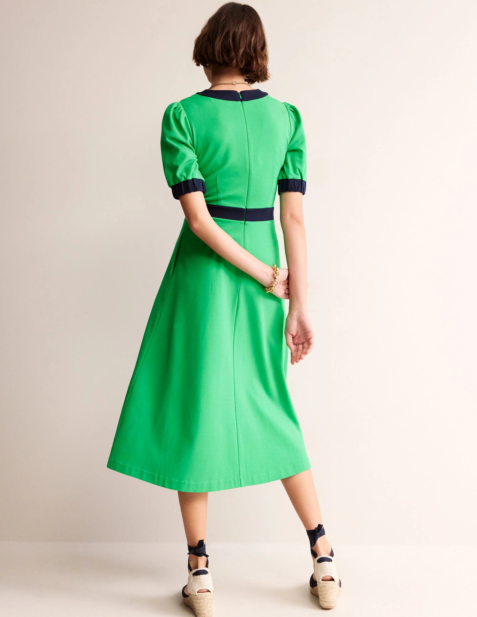 Petra Ponte-Kleid mit Puffärmeln-Grünes Tamburin - Image 3