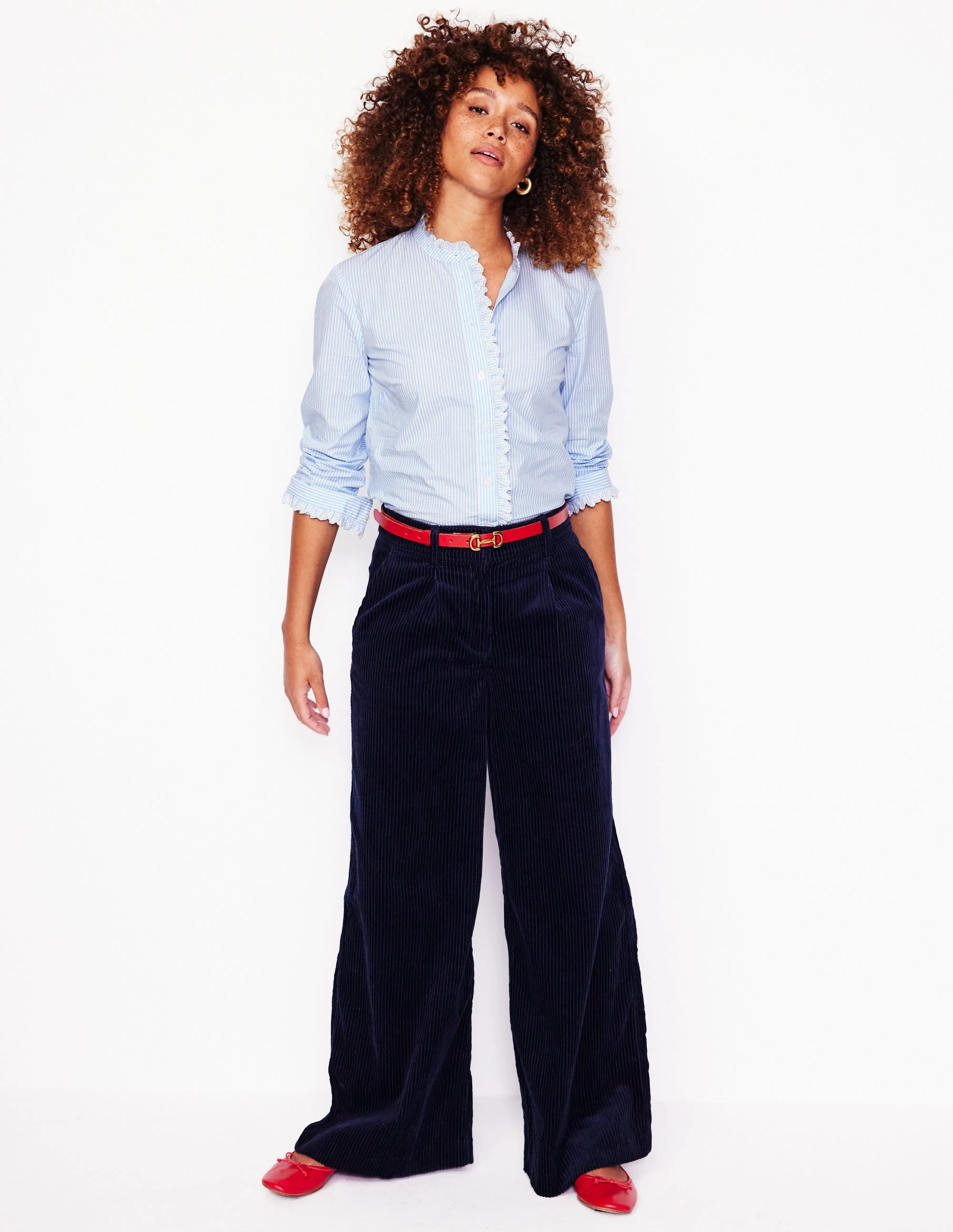 Phoebe Hemd-Blau, Naturweiß Streifen - Image 4