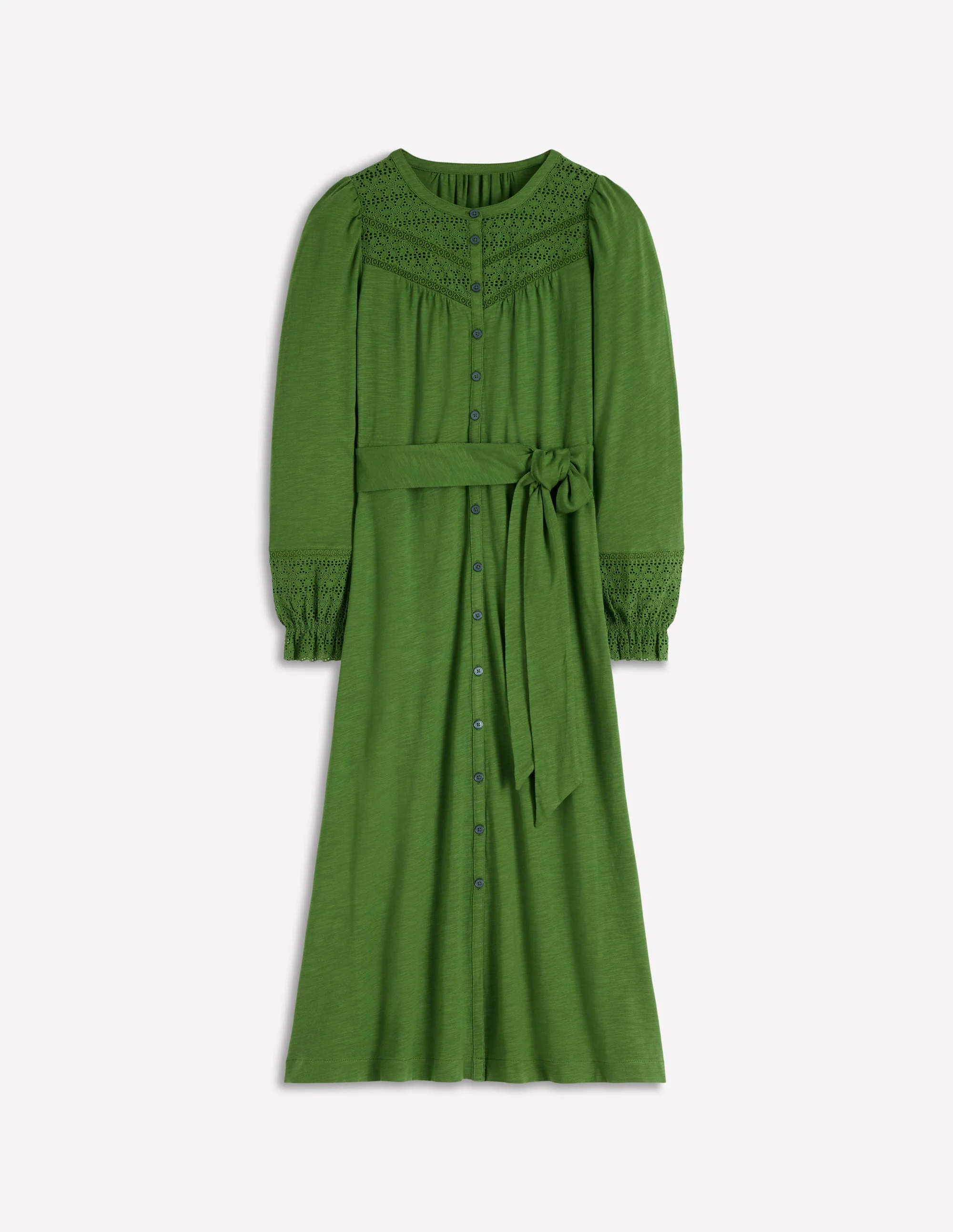Pippa Jerseykleid mit Lochstickerei-Promenadengrün - Image 6