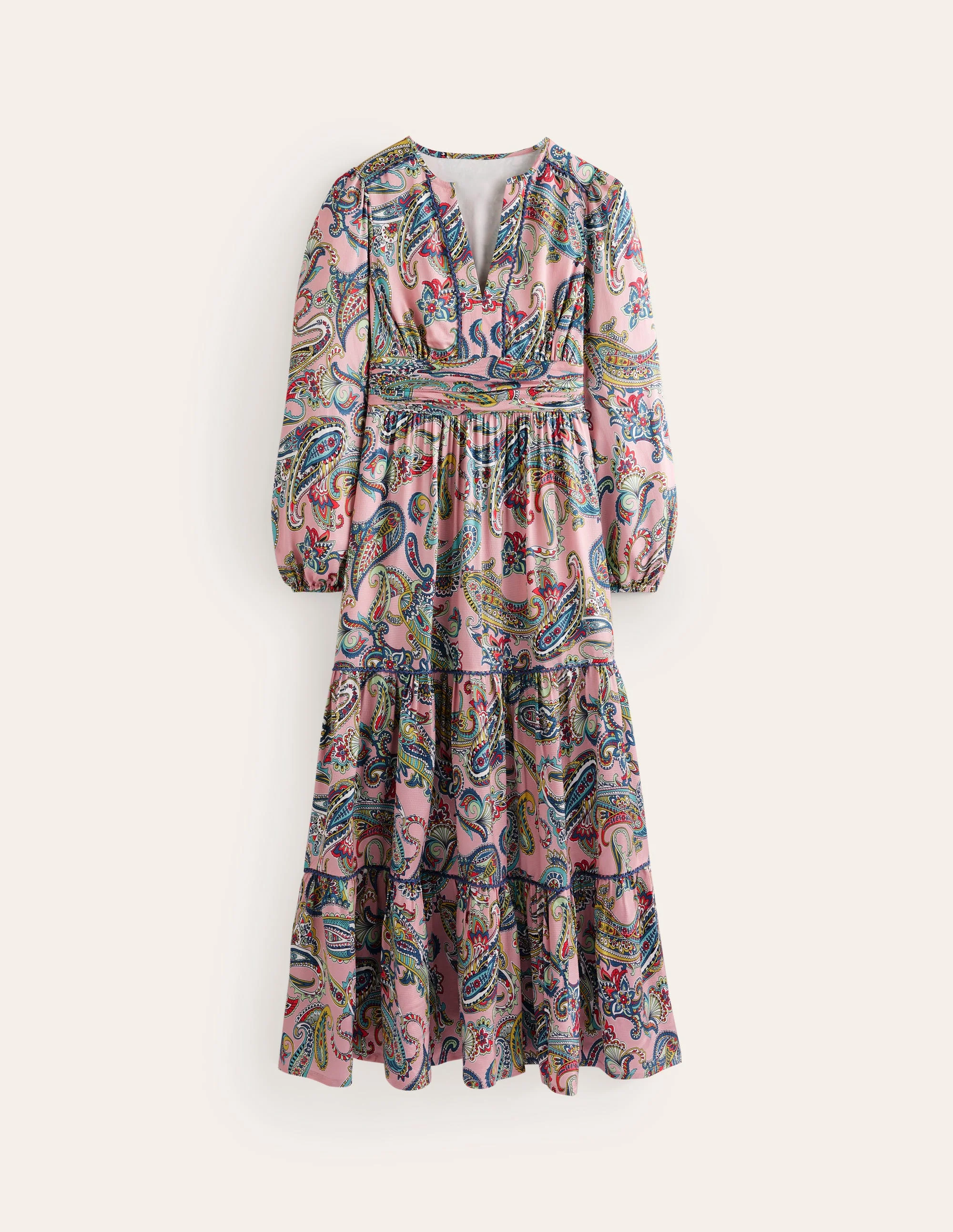 Pippa Satin-Maxikleid-Charmantes Rosa, opulentes Paisleymuster - Image 6