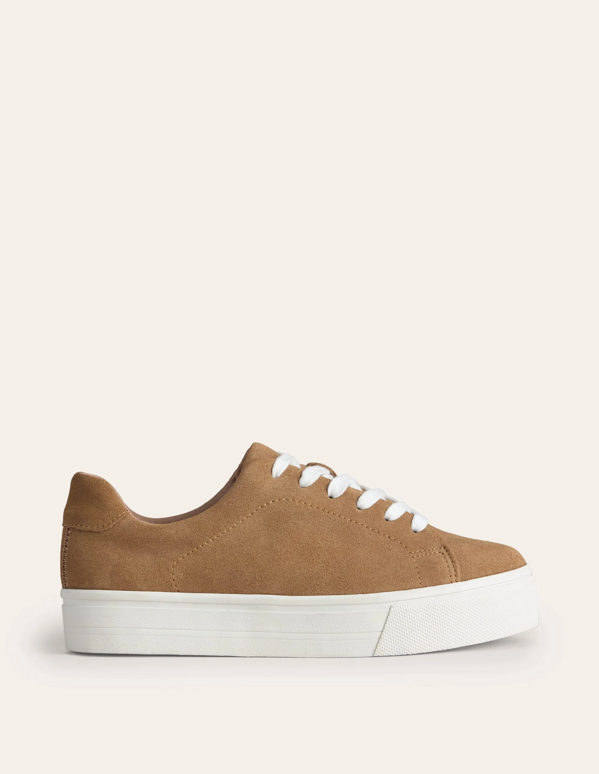 Plateau-Sneaker-Hellbraun Wildleder - Image 2