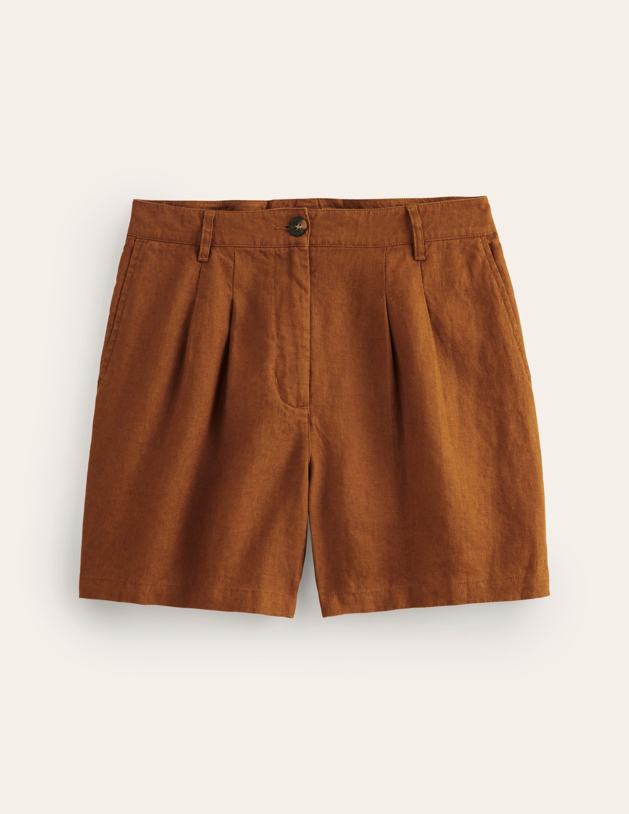 Plissierte Leinenshorts-Black - Image 6