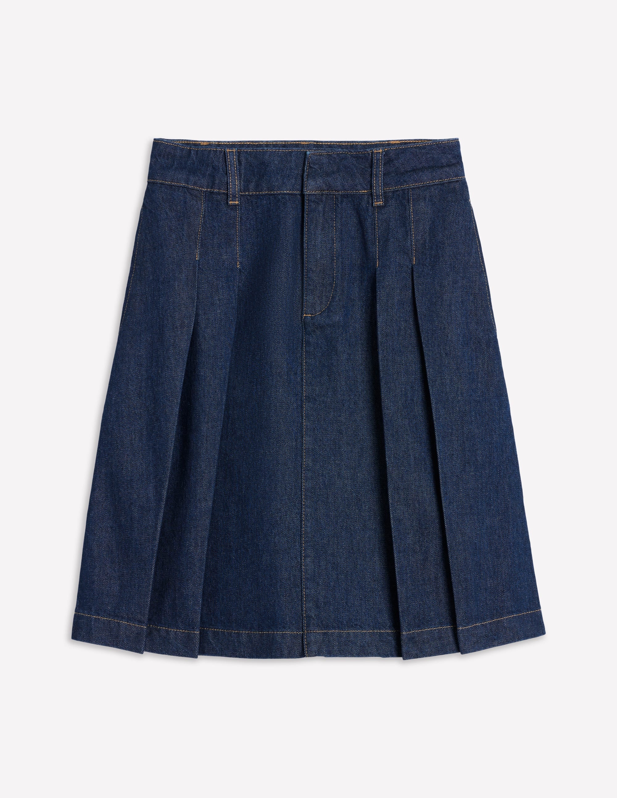 Plissierter Jeansrock-Indigo - Image 5