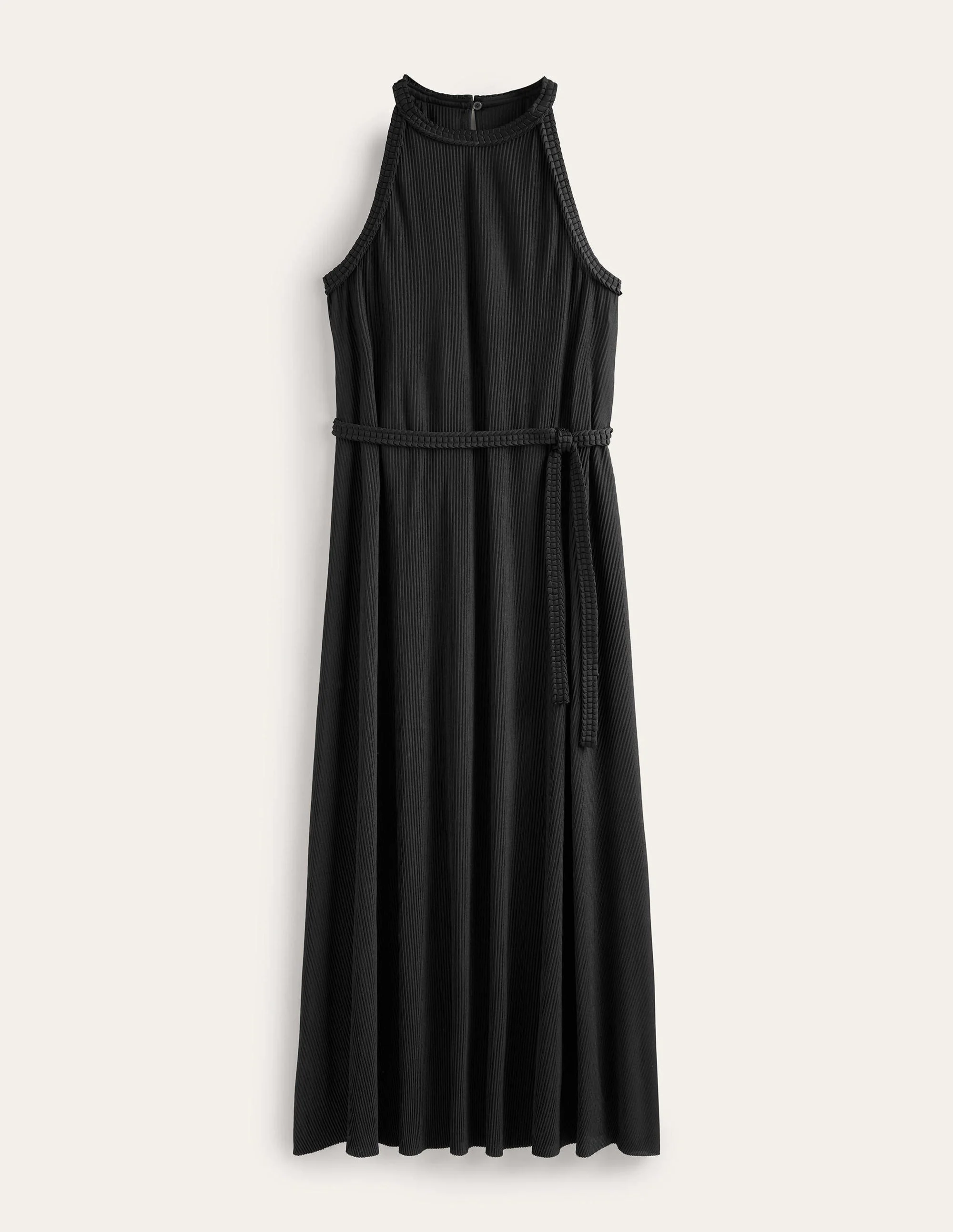 Plissiertes Maxikleid aus Jersey-Schwarz - Image 5