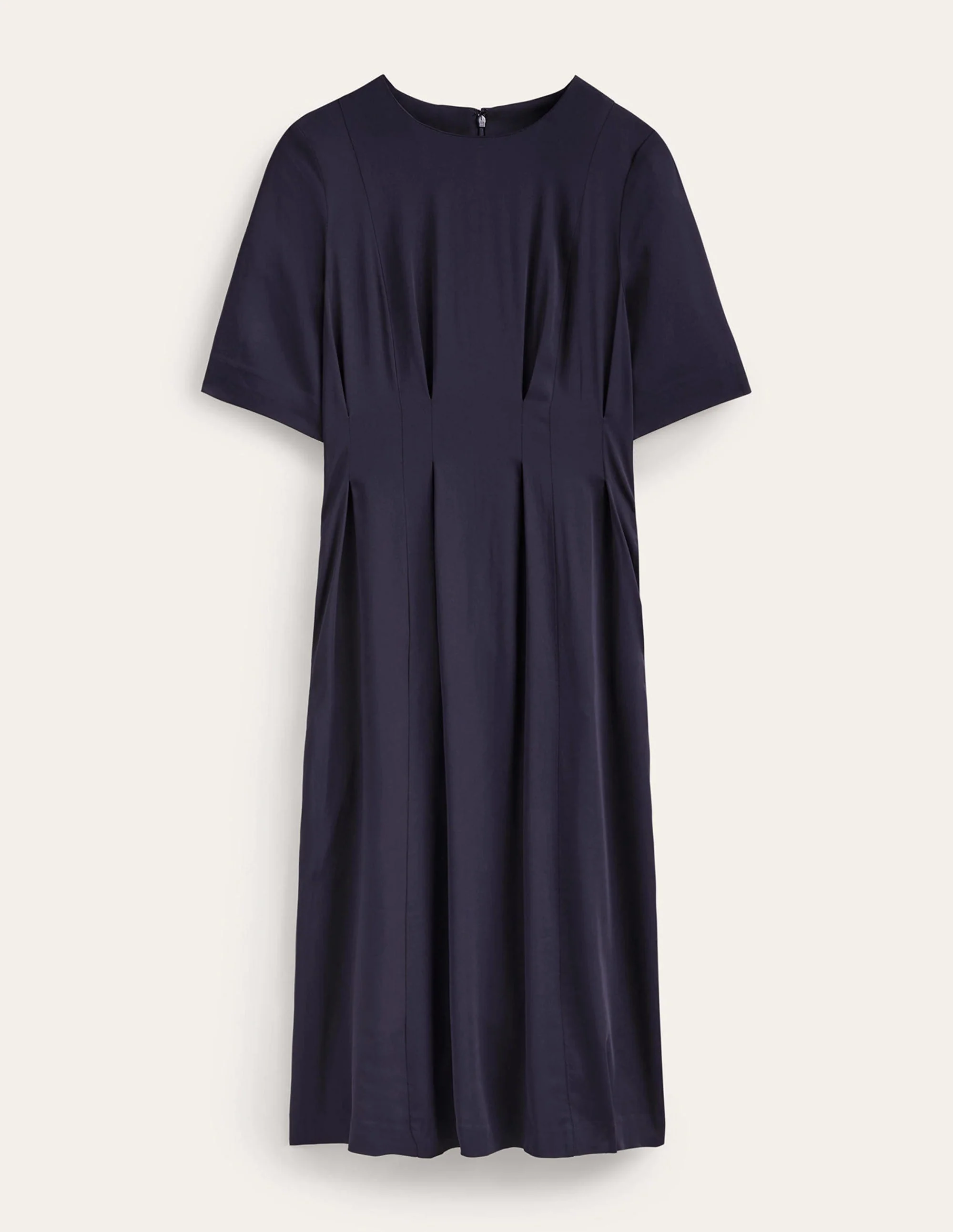 Plissiertes Midikleid-Marineblau - Image 5