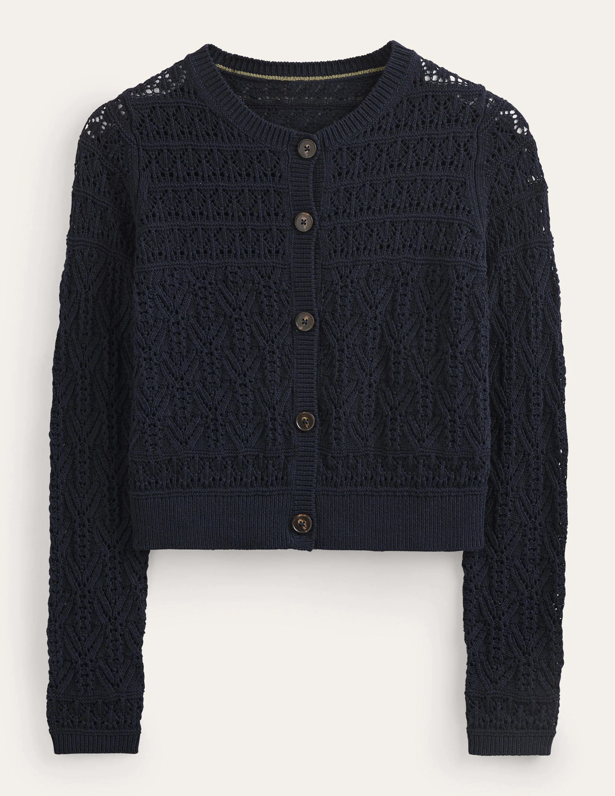 Pointelle-Cardigan aus Baumwolle-Marineblau - Image 5