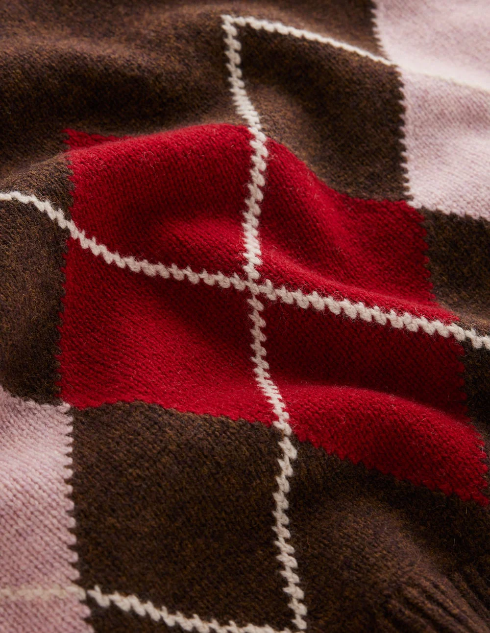 Polly Merino-Rollkragenpullover-Braun, Rosa Argyle - Image 8