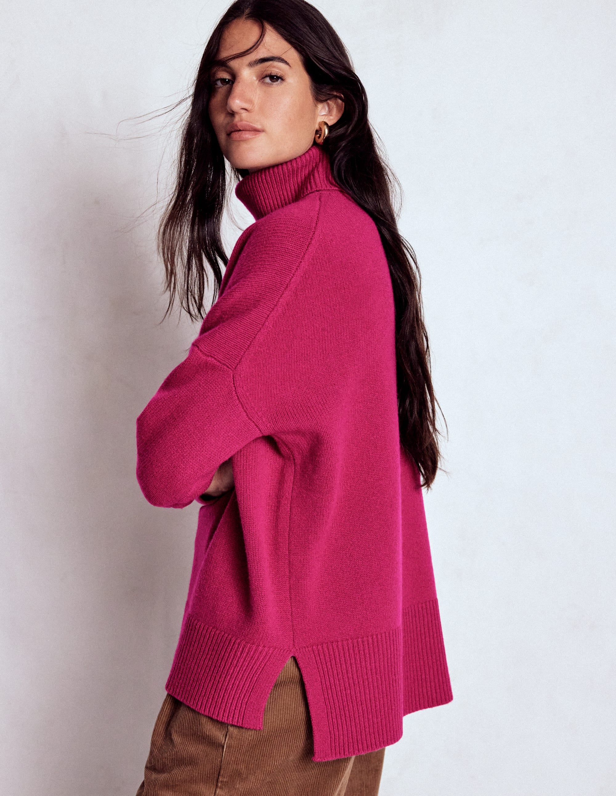 Polly Merino-Rollkragenpullover-Sorbet-Rosa