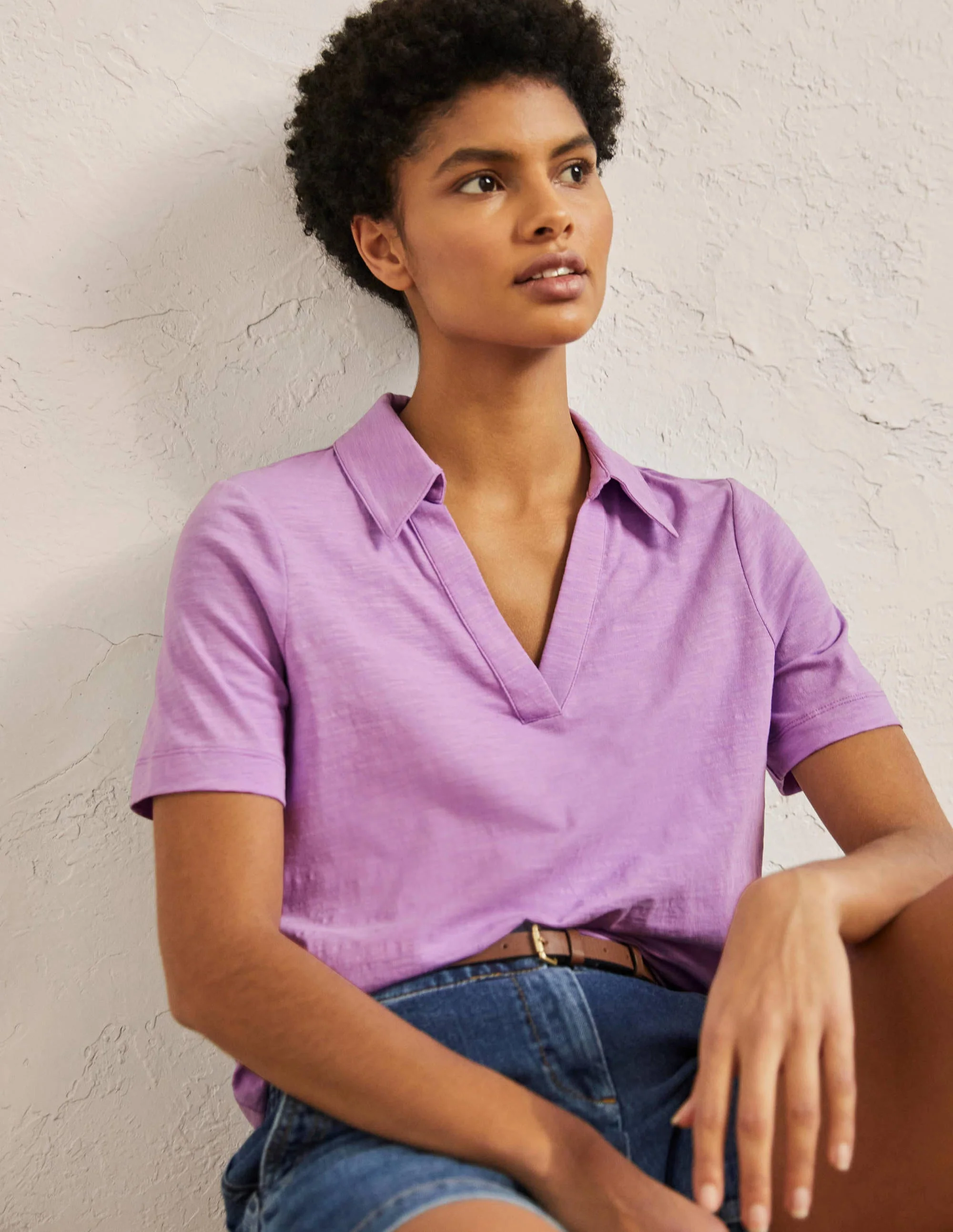 Poloshirt aus Baumwolle-Afrikanisches Violett