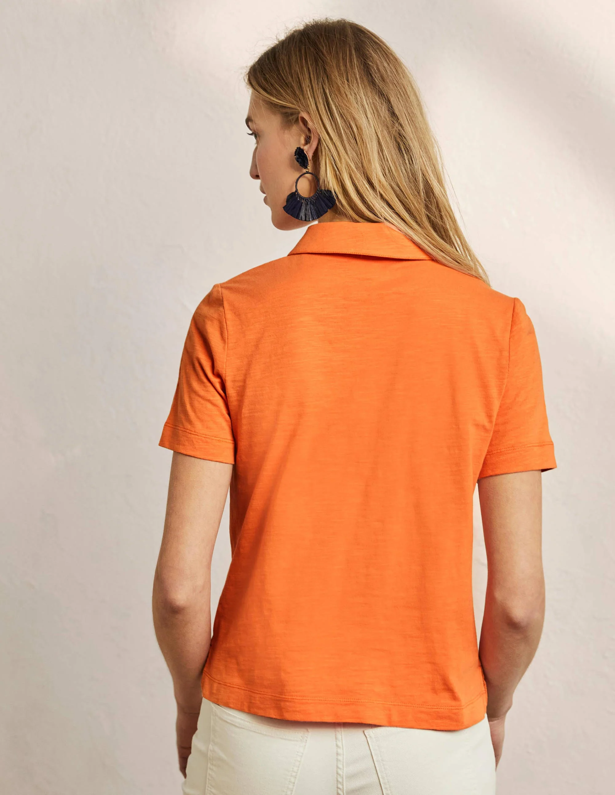 Poloshirt aus Baumwolle-Gedecktes Orange - Image 3
