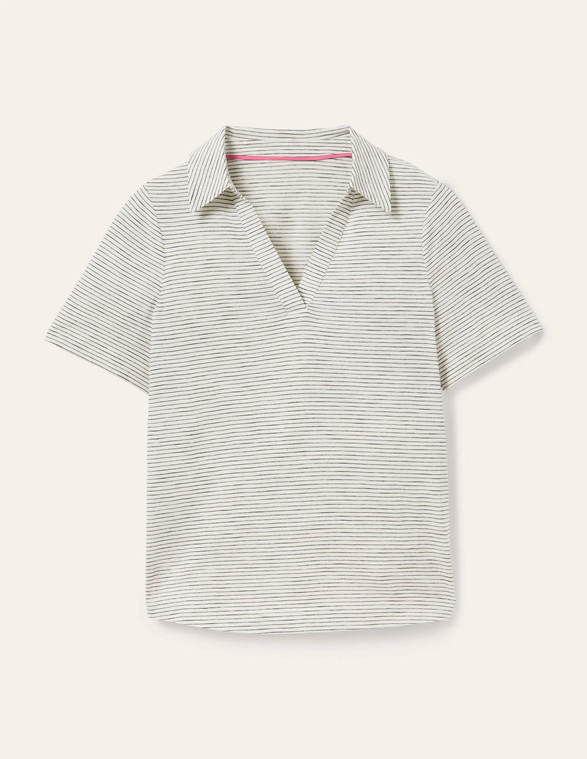 Poloshirt aus Baumwolle-Naturweiß/Navy, Gestreift - Image 5