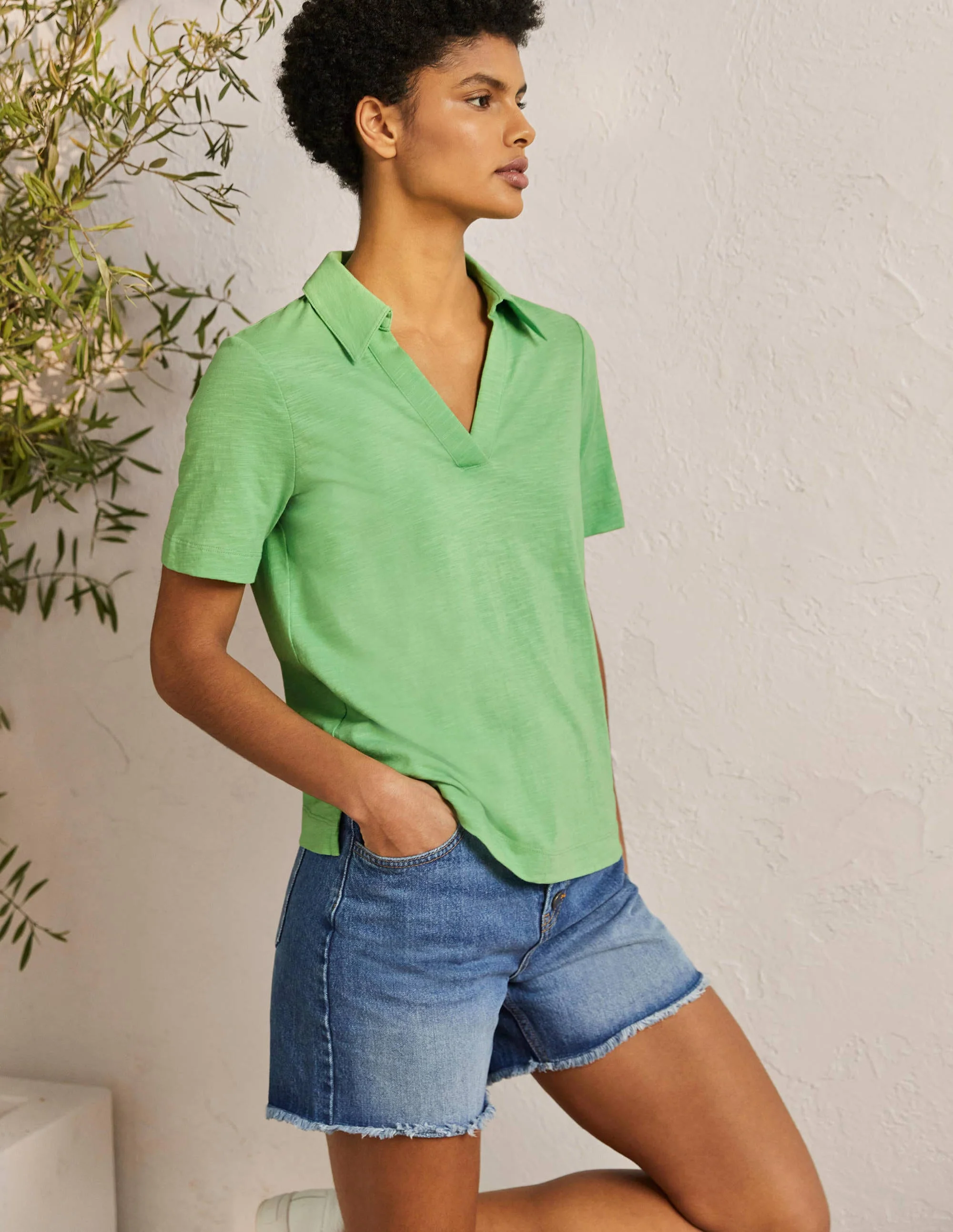 Poloshirt aus Baumwolle-Zephirgrün - Image 4