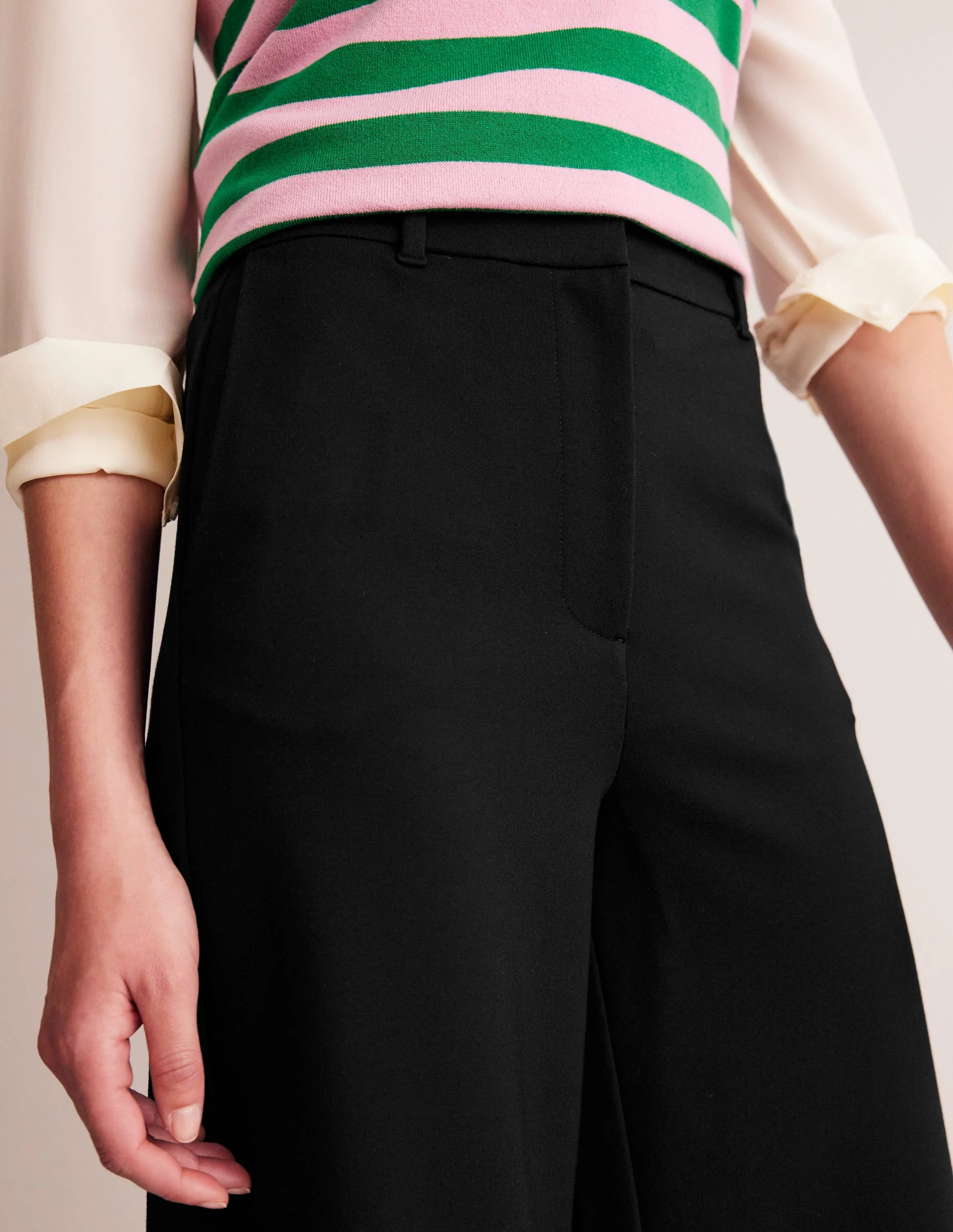 Ponte-Culottes mit weitem Bein-Schwarz - Image 2