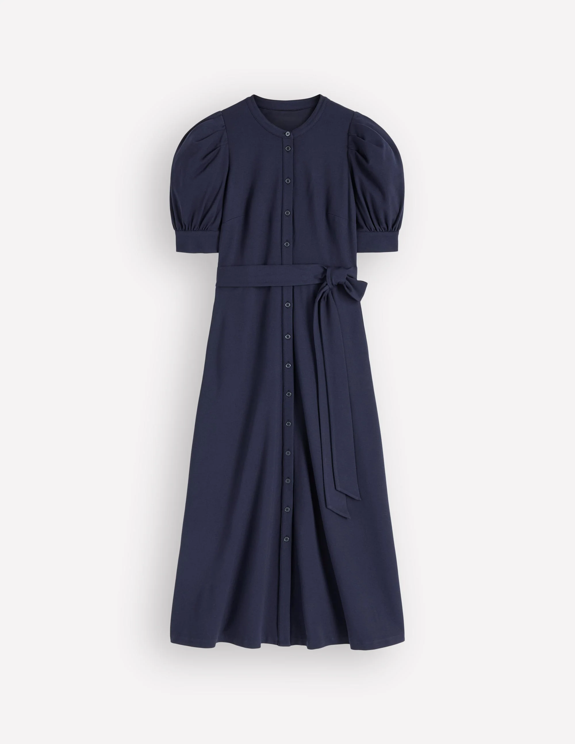 Ponte-Hemdblusenkleid mit Puffärmeln-Marineblau - Image 5