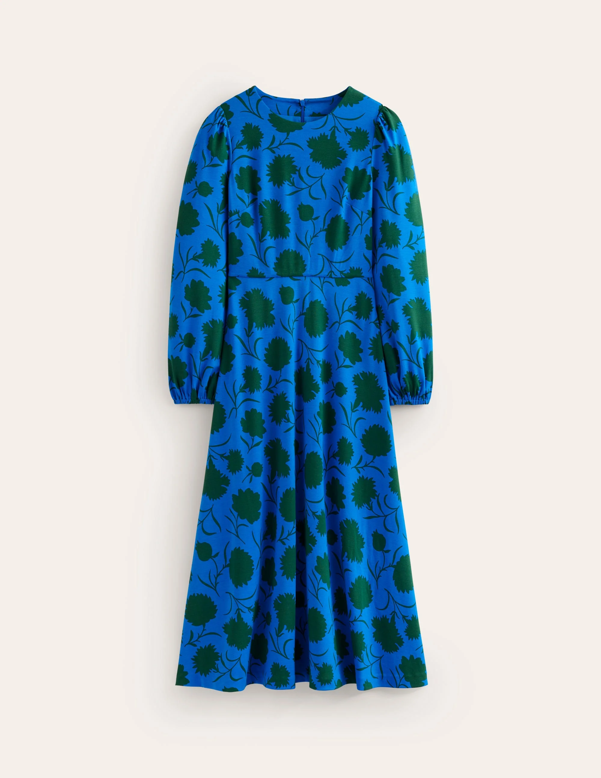 Ponte-Kleid mit Rundhalsausschnitt-Blau, Silhouette Zweig - Image 5