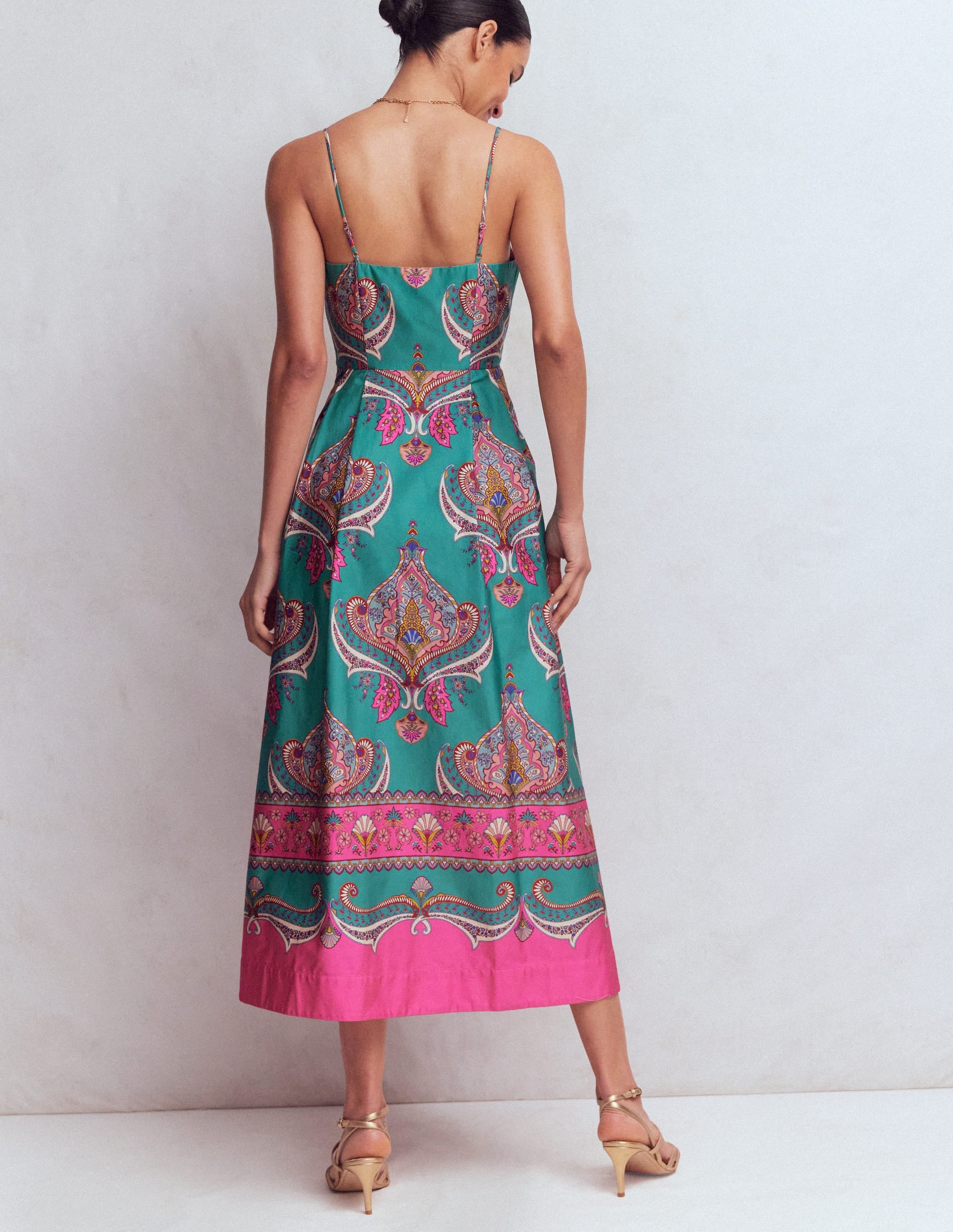 Popeline-Kleid im Empire-Stil für besondere Anlässe-Aurorablau, Ornamente - Image 4