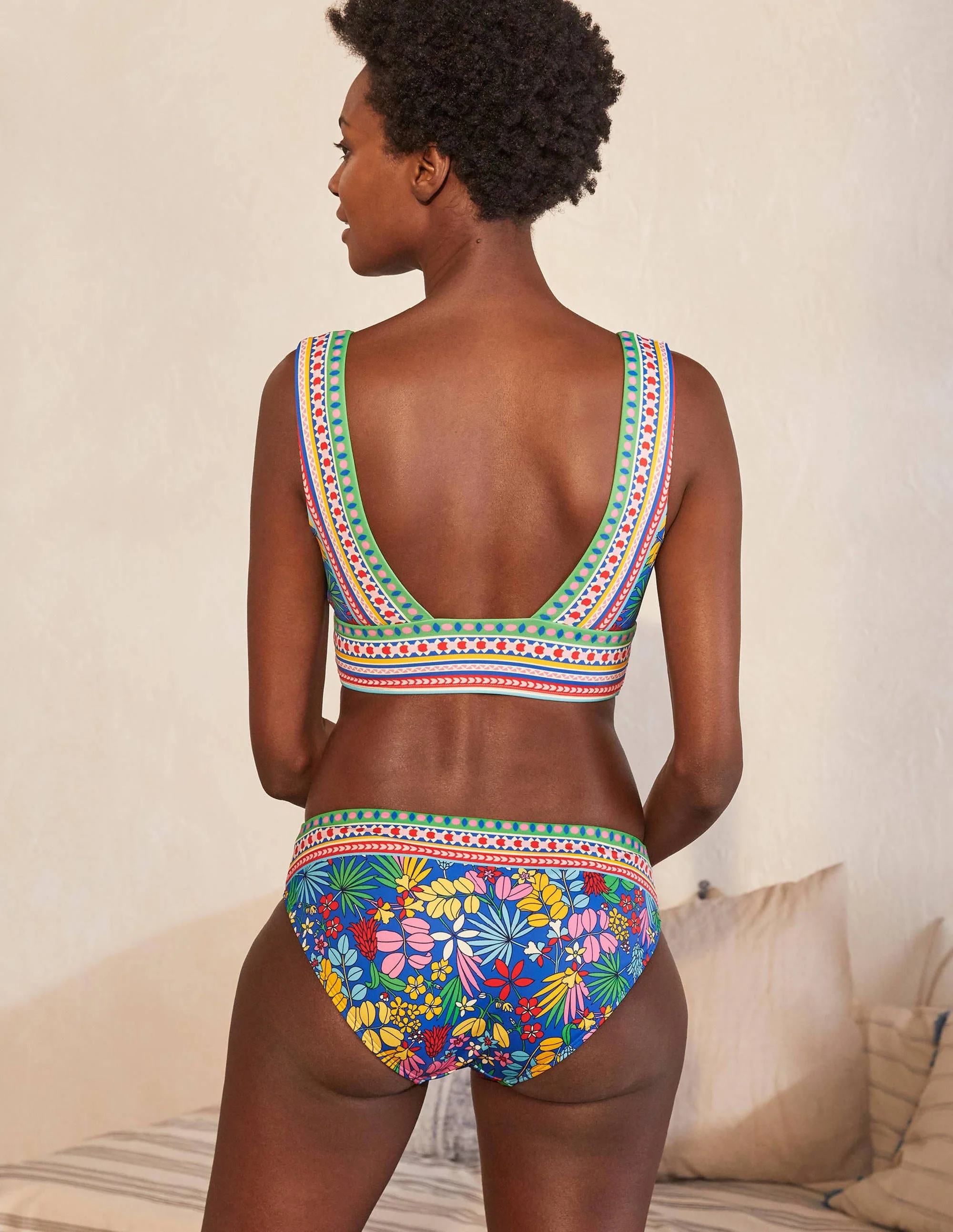 Porto Bikinihose-Gipfelblau, Dschungelblumen - Image 2