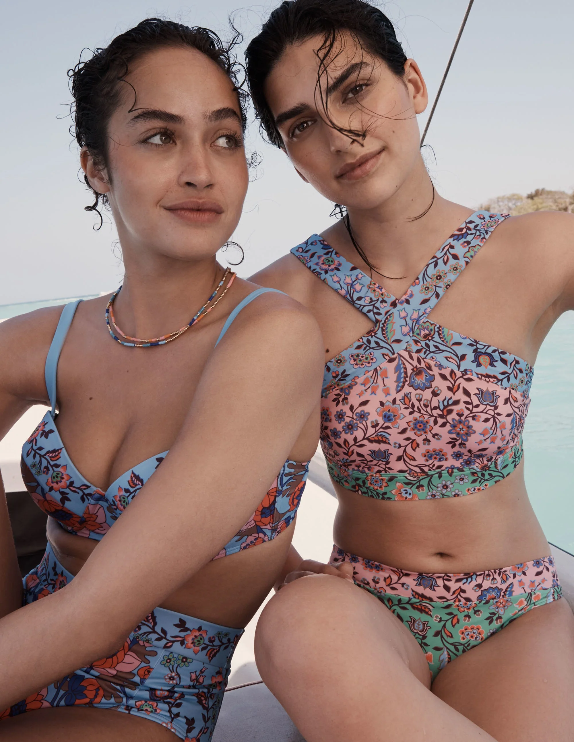 Positano Bikinioberteil im Mustermix-Kirschblütenrosa, Orientalische Wiese - Image 11