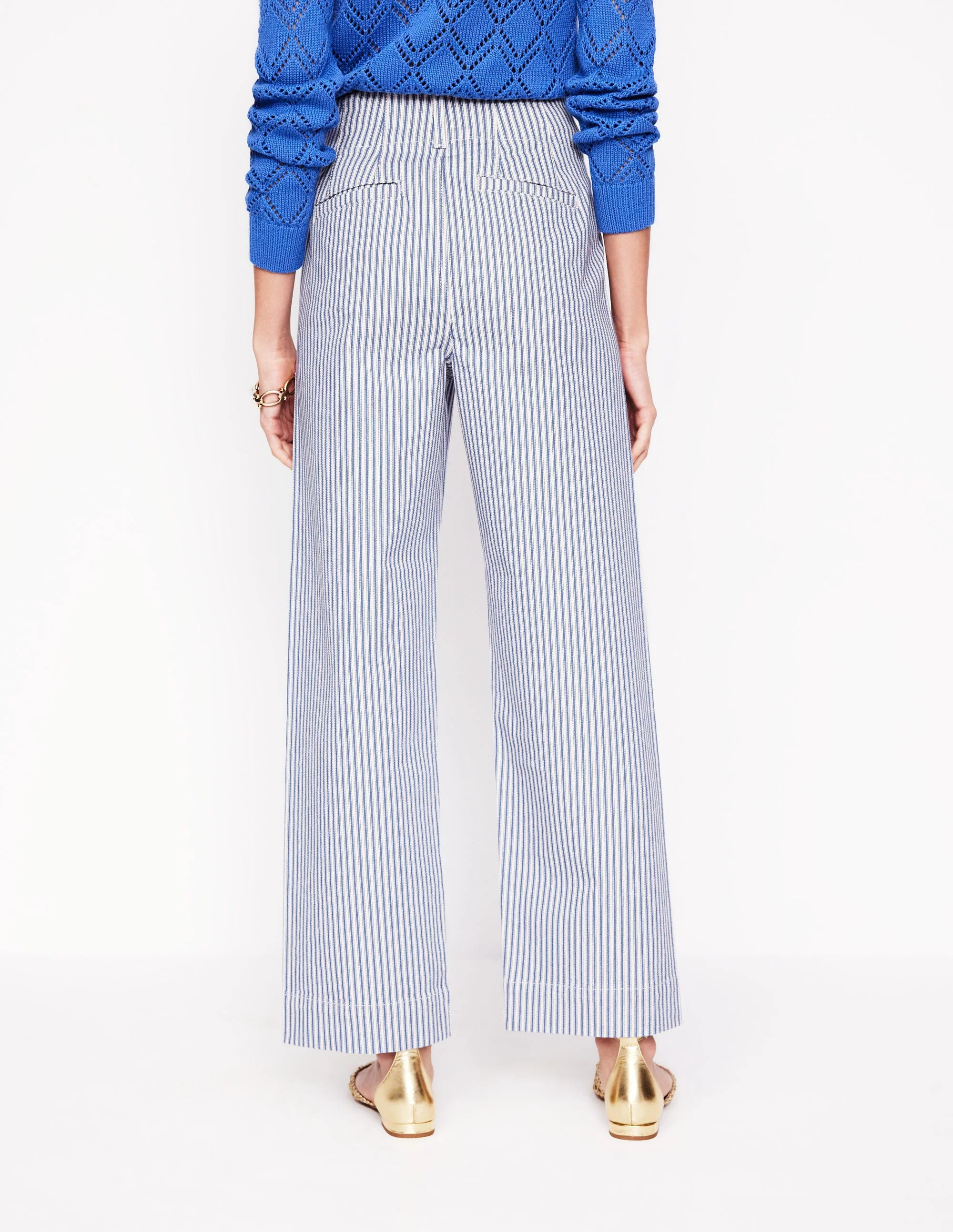 Primrose Hose mit aufgesetzten Taschen-Blau und Naturweiß mit Streifen - Image 3