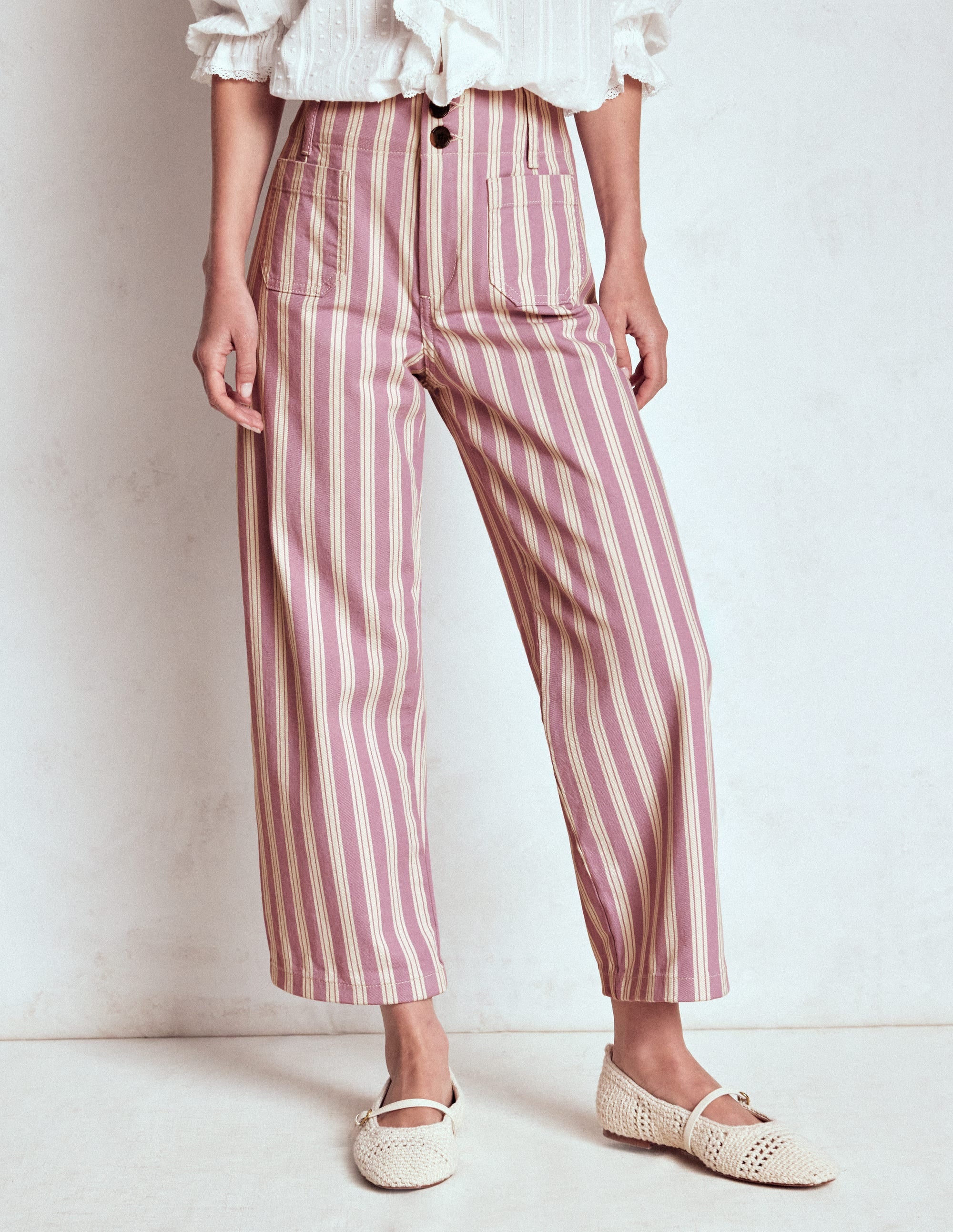 Primrose Hose mit aufgesetzten Taschen-Flieder Tram-Streifen - Image 4