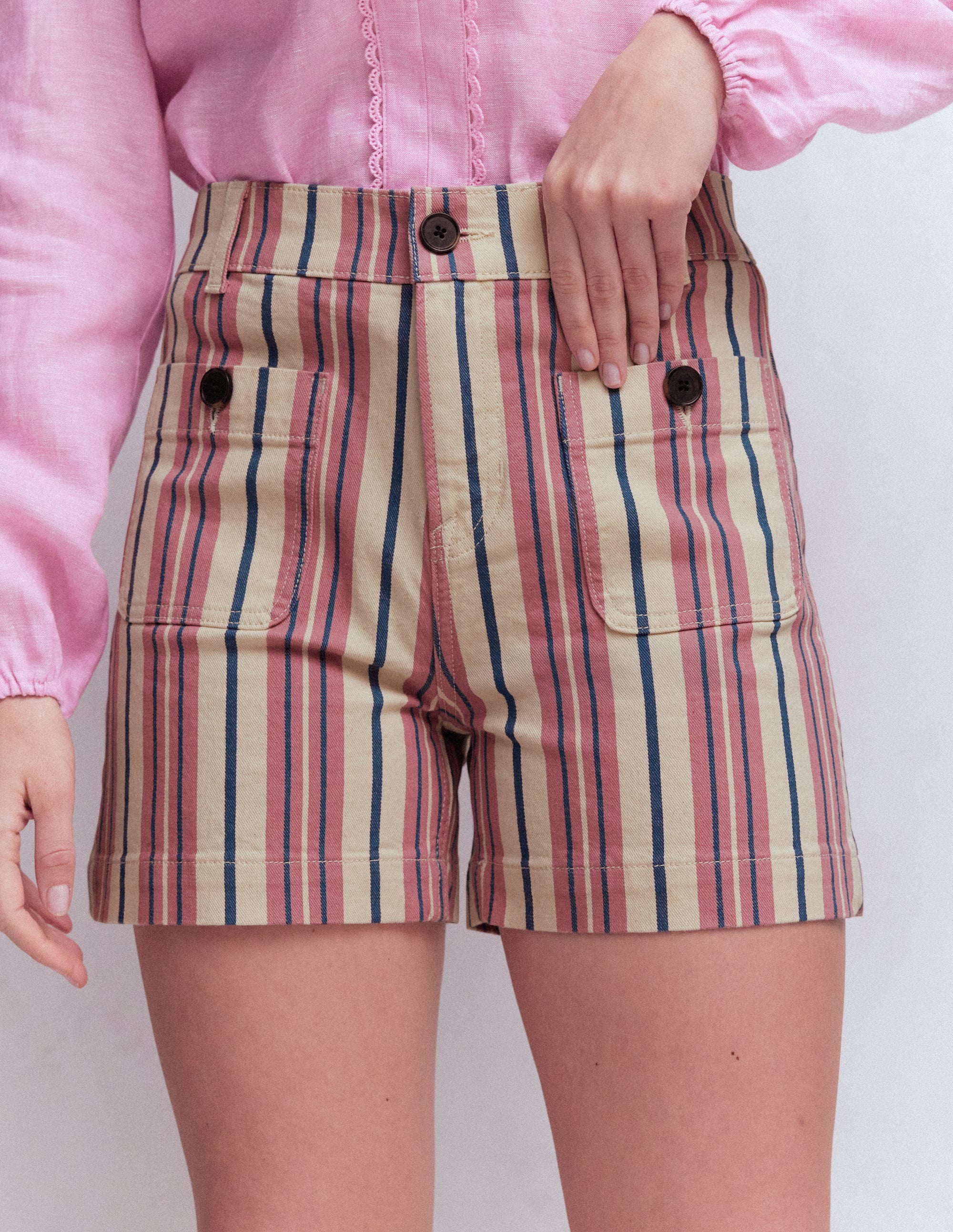 Primrose Jeansshorts-Rosa mit Streifen - Image 4