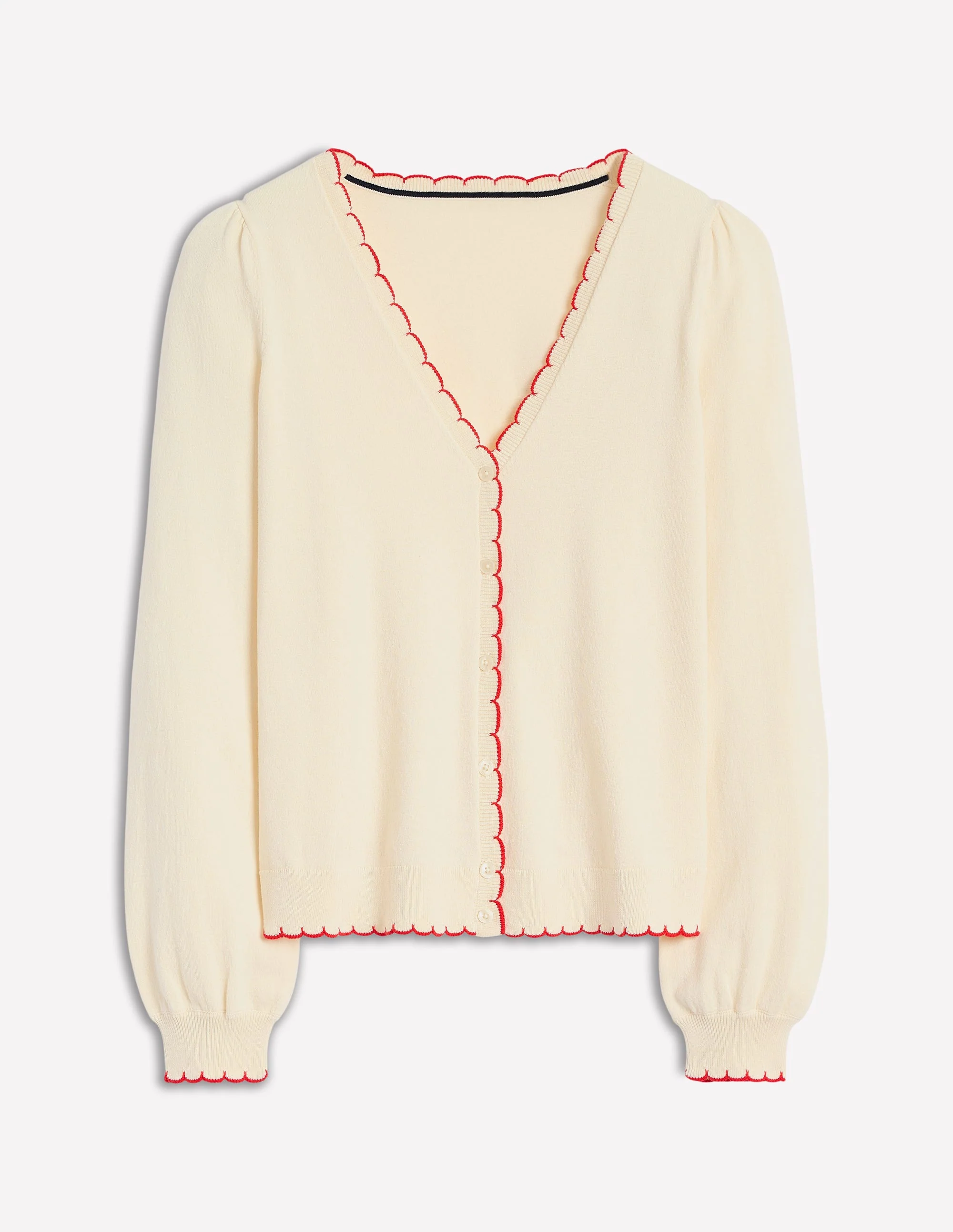 Pru Strickjacke mit Muschelsaum-Warmes Naturweiß - Image 5