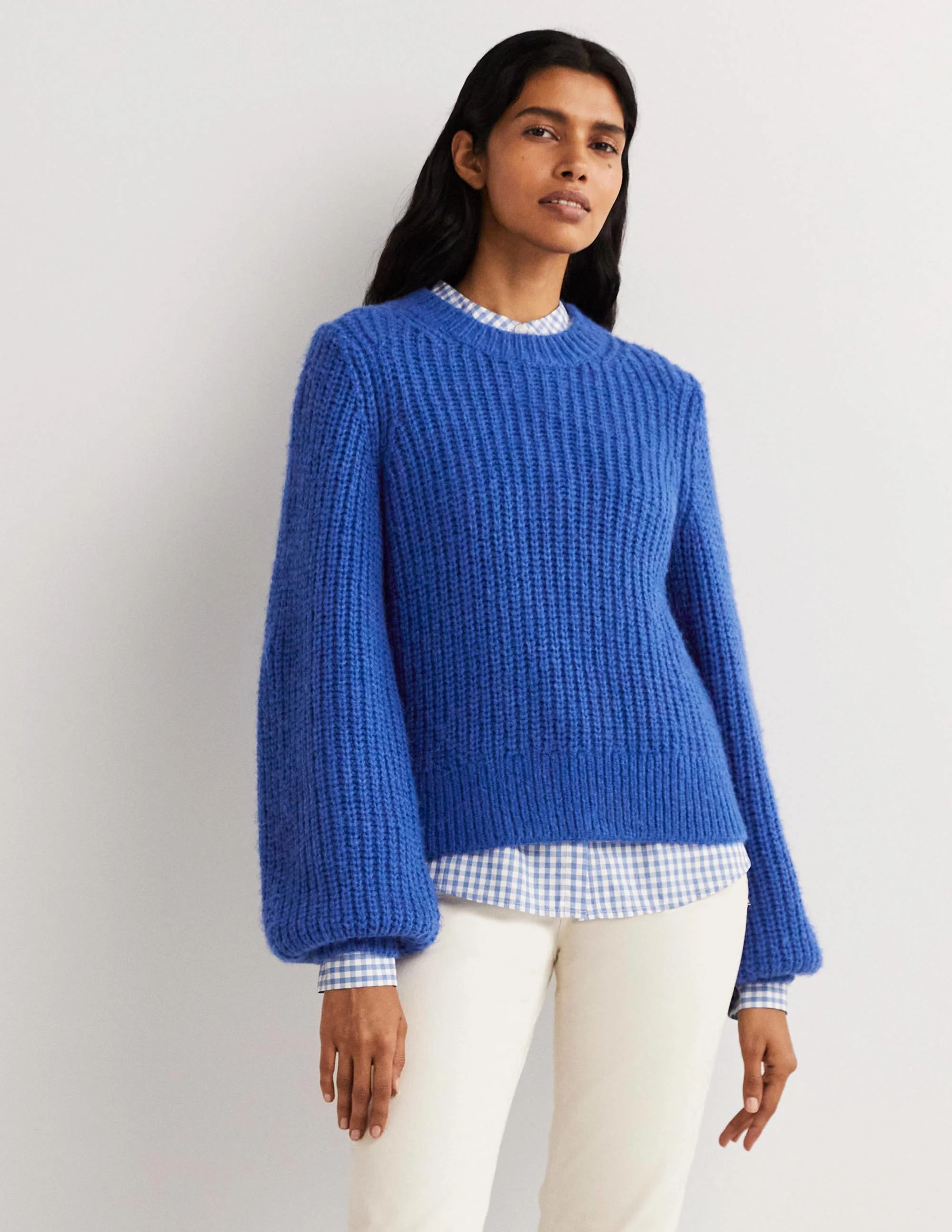 Pullover aus Grobrippstrick-Kobaltblau - Image 4