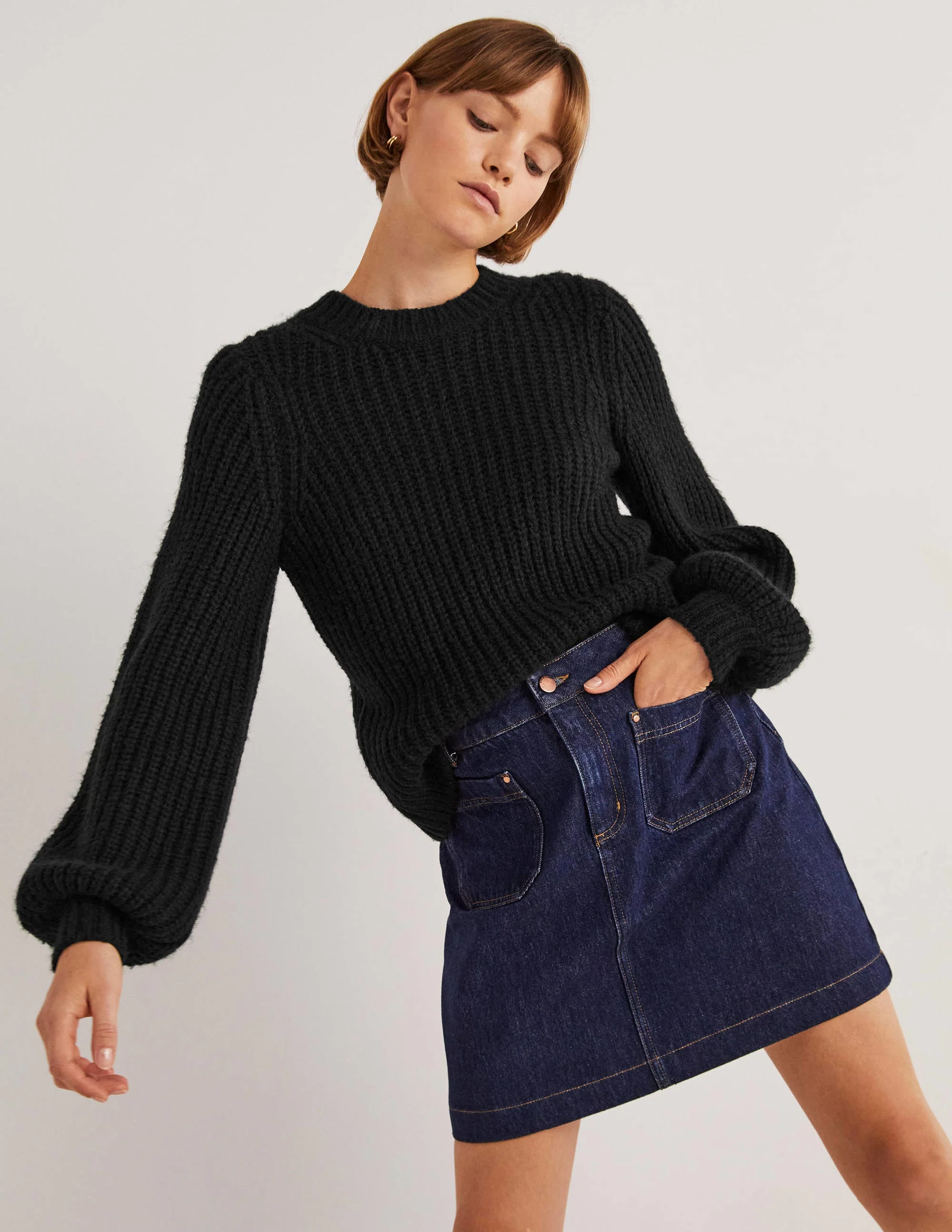 Pullover aus Grobrippstrick-Schwarz - Image 4