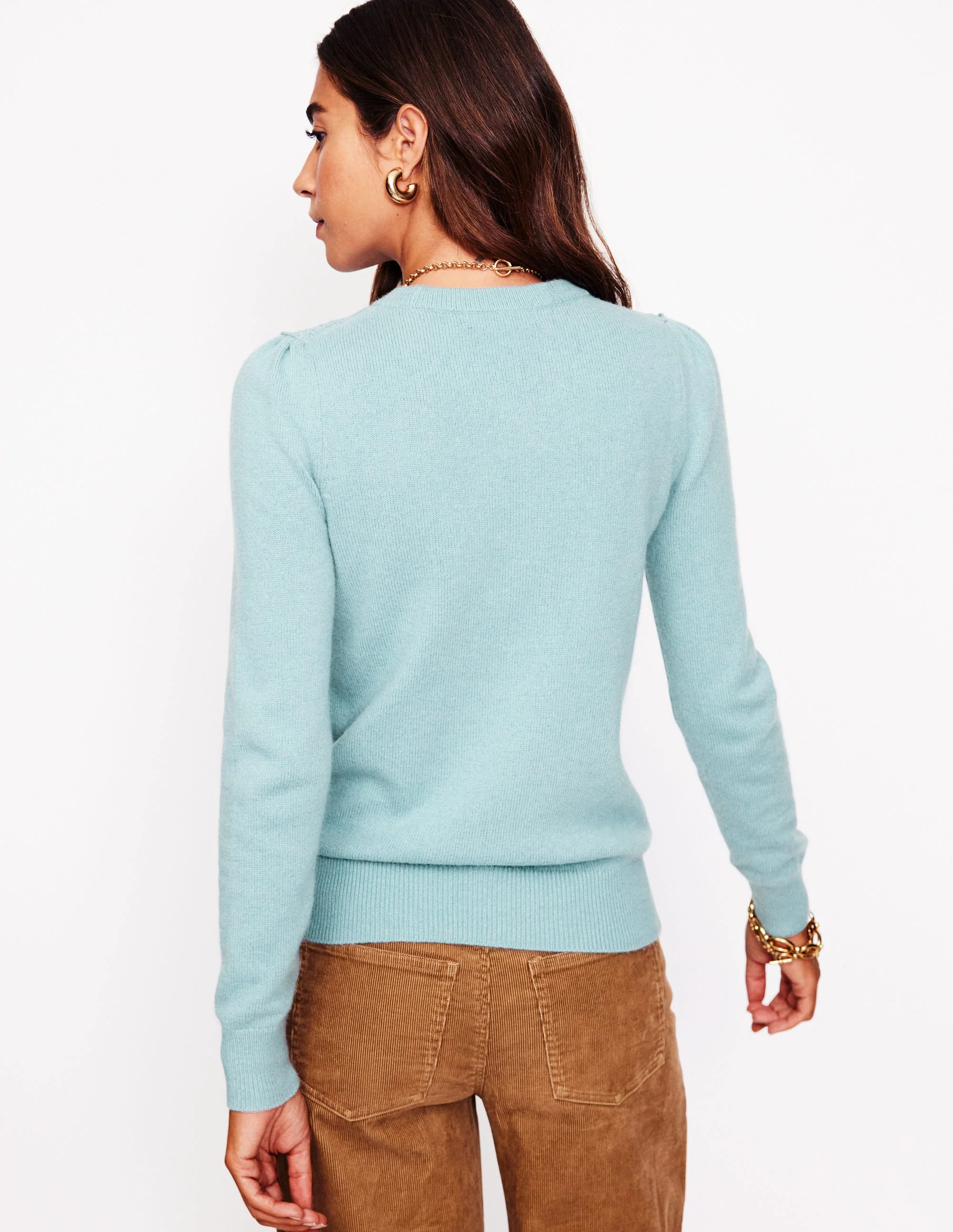 Pullover mit Blumenmotiv-Meeresnebel Blau Meliert - Image 3
